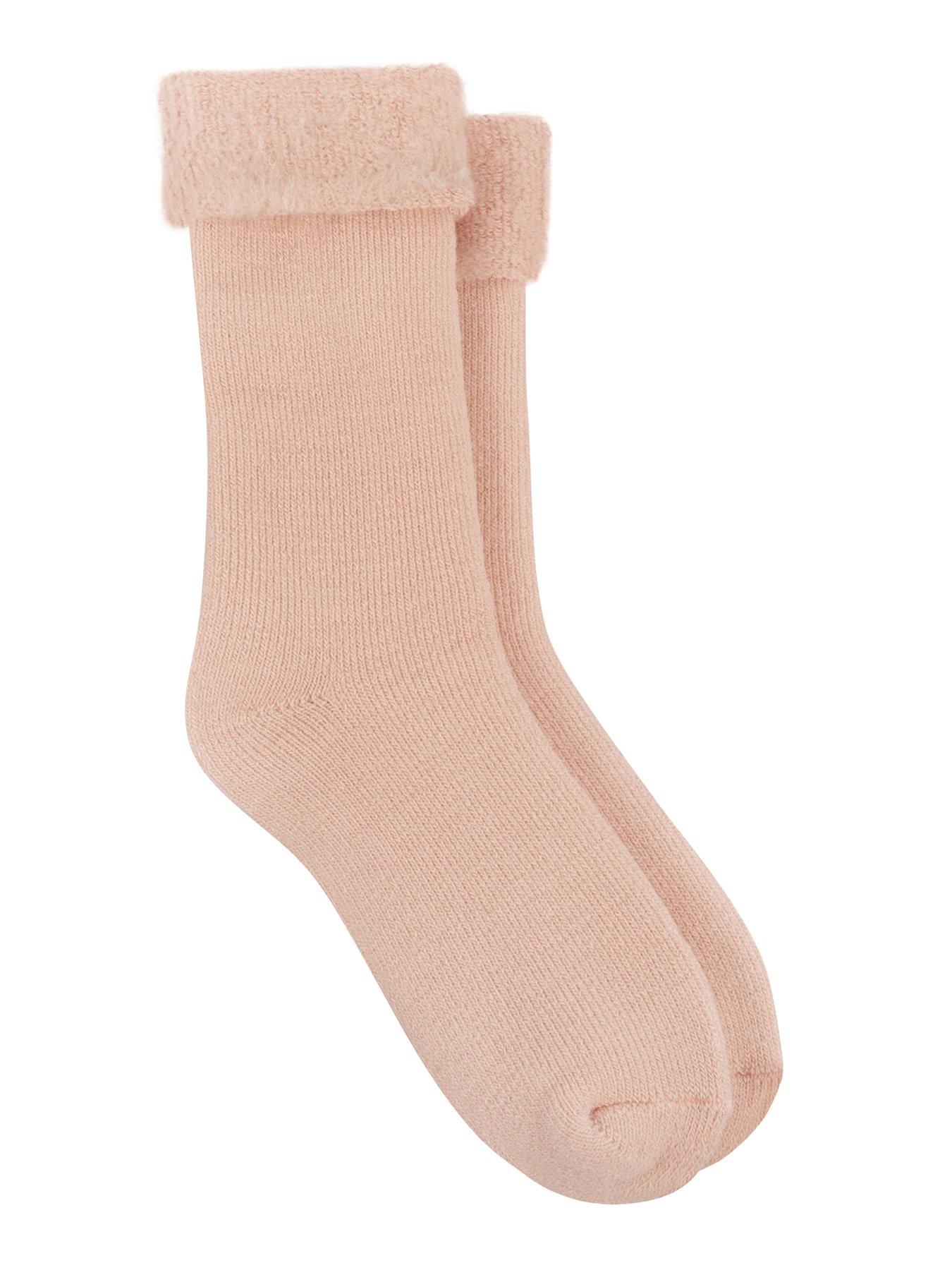 TOTES Totes Toasties Ladies Brushed Thermal Bed Socks - Dusky Pink