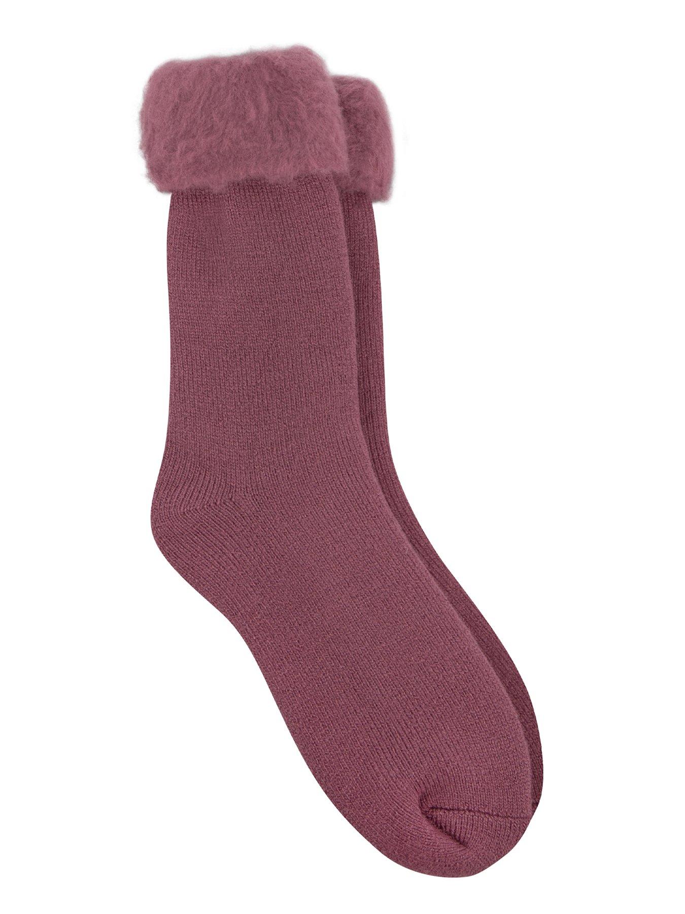 TOTES Totes Toasties Ladies Brushed Thermal Bed Socks - Berry