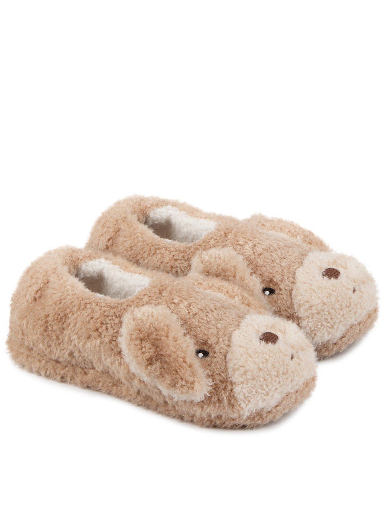 TOTES Totes Toasties Ladies Novelty Dog Full Back Slippers - Dog