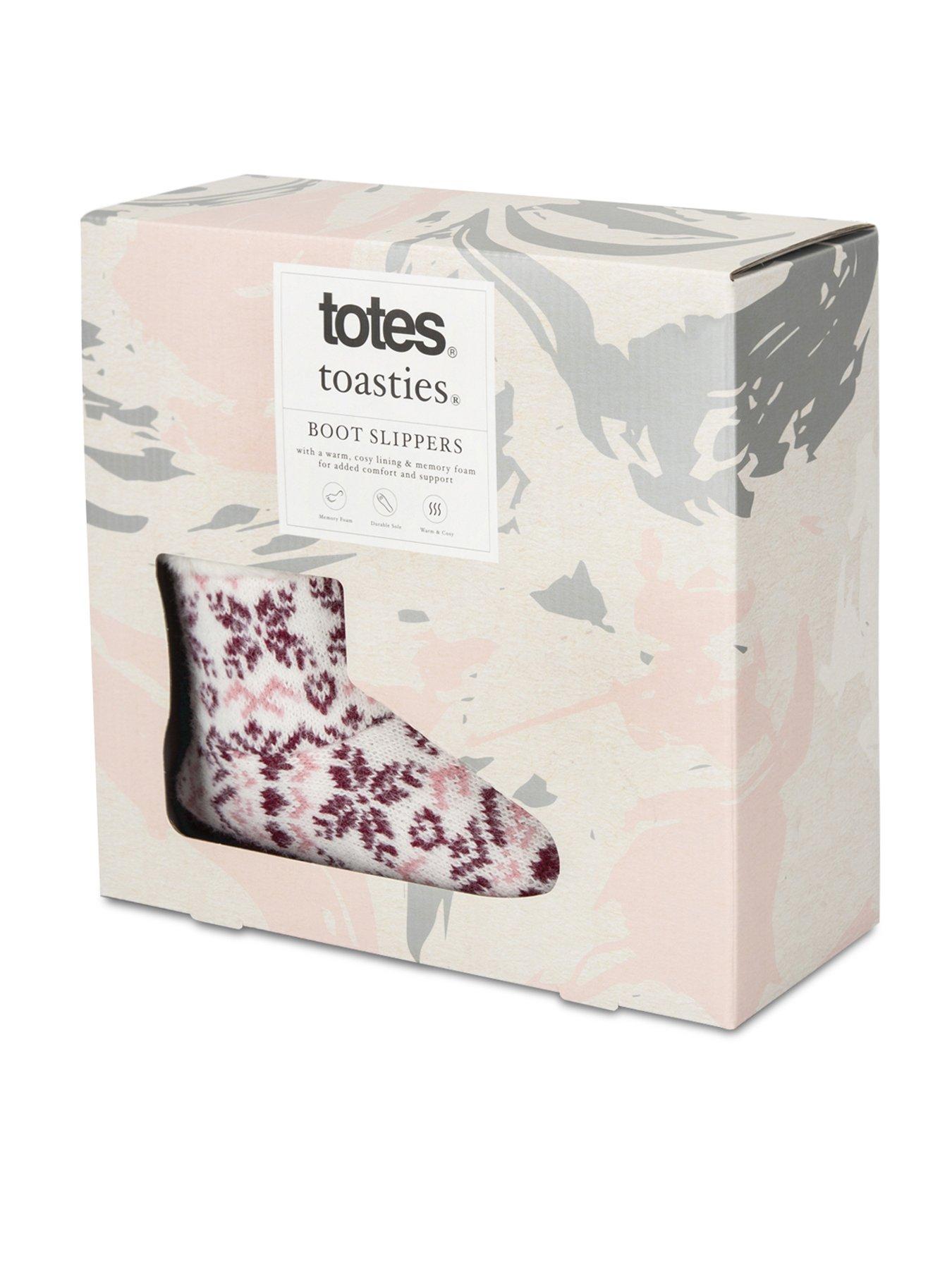 Image 5 of 5 of TOTES Totes Toasties Ladies Fair Isle Knit Boot Slippers With Faux Fur Cuff - Fair Isle