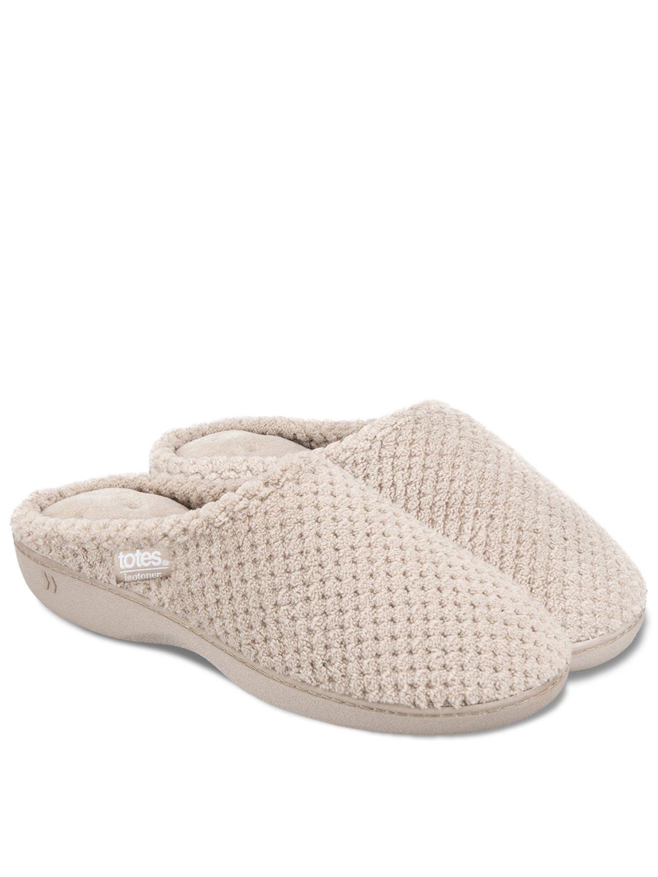 Totes Isotoner Isotoner Ladies Popcorn Terry Mule Slippers - Oat