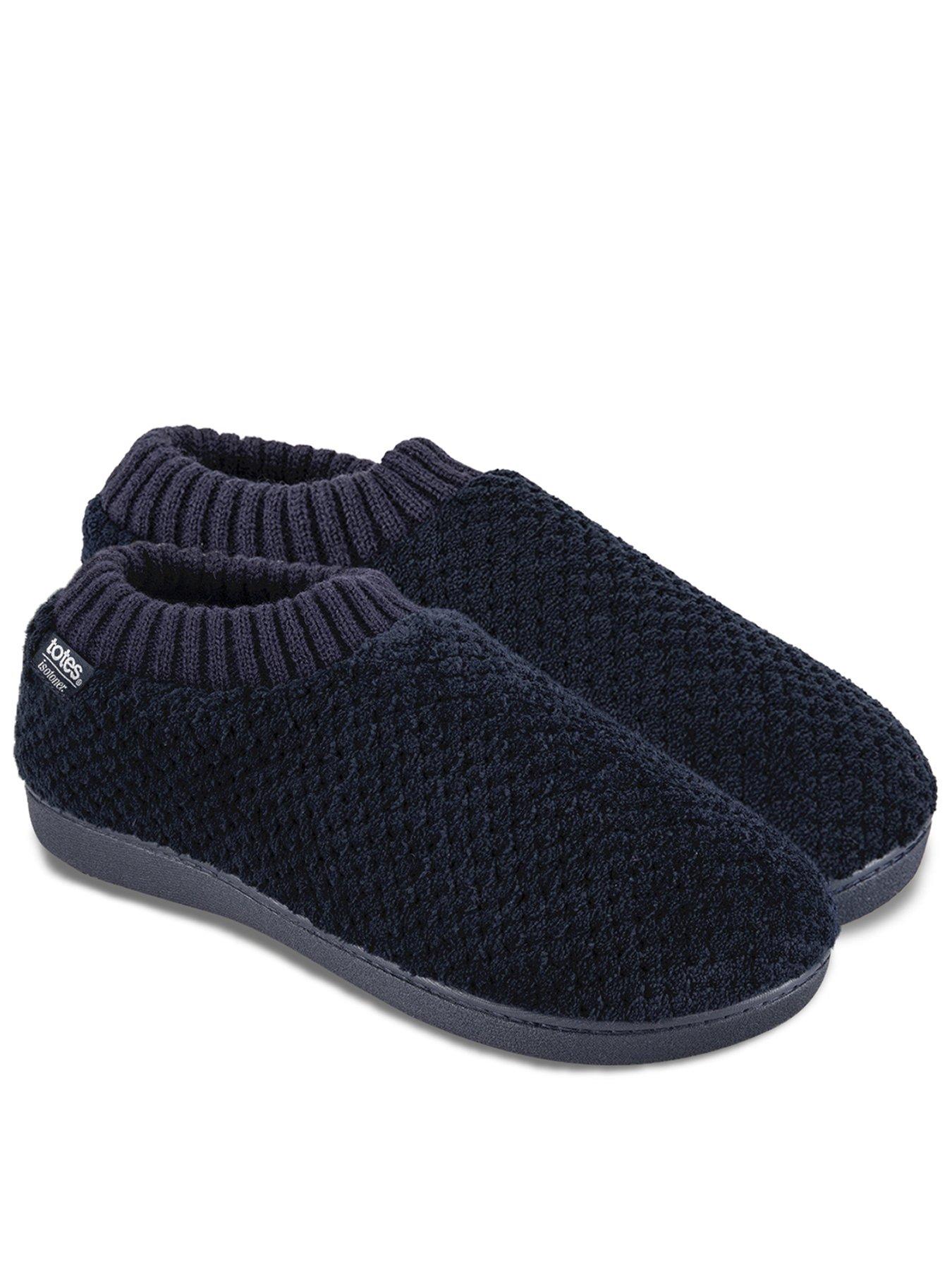 Totes Isotoner Isotoner Ladies Popcorn Full Back Bootie Slipper - Navy