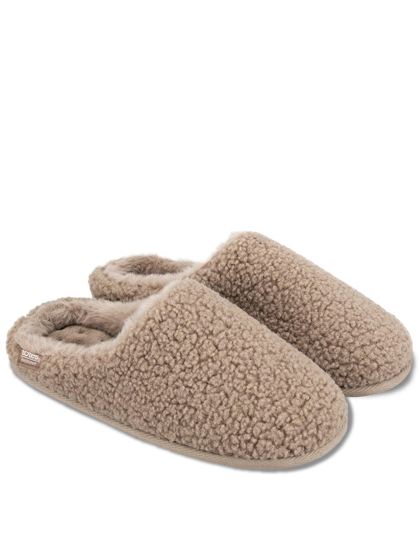 Totes Isotoner Isotoner Ladies Borg Swept Back Mule - Mink