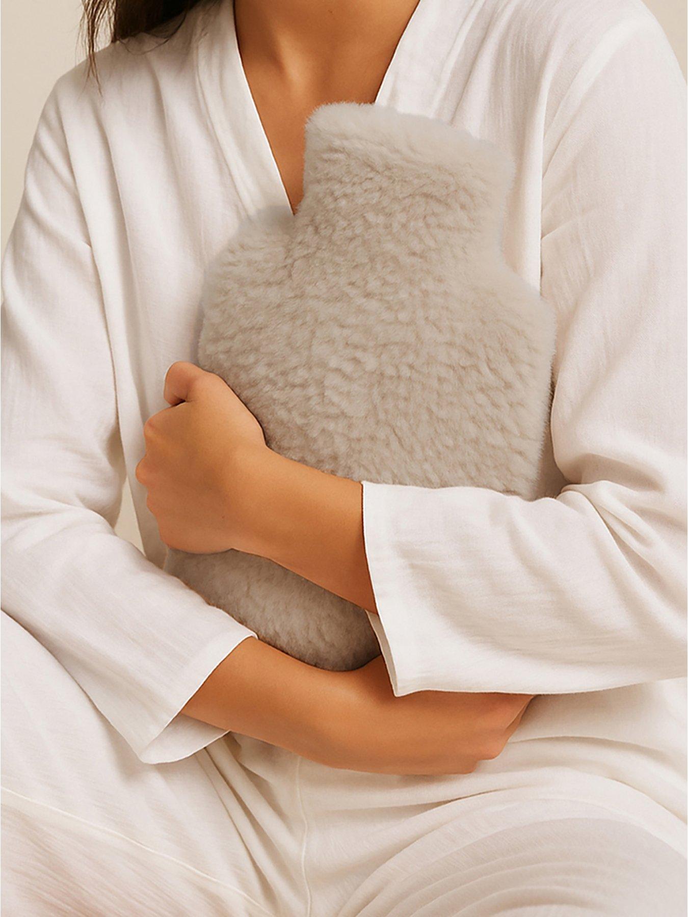 Image 2 of 3 of TOTES Totes Toasties Ladies Textured Faux Fur Hot Water Bottle - Grey