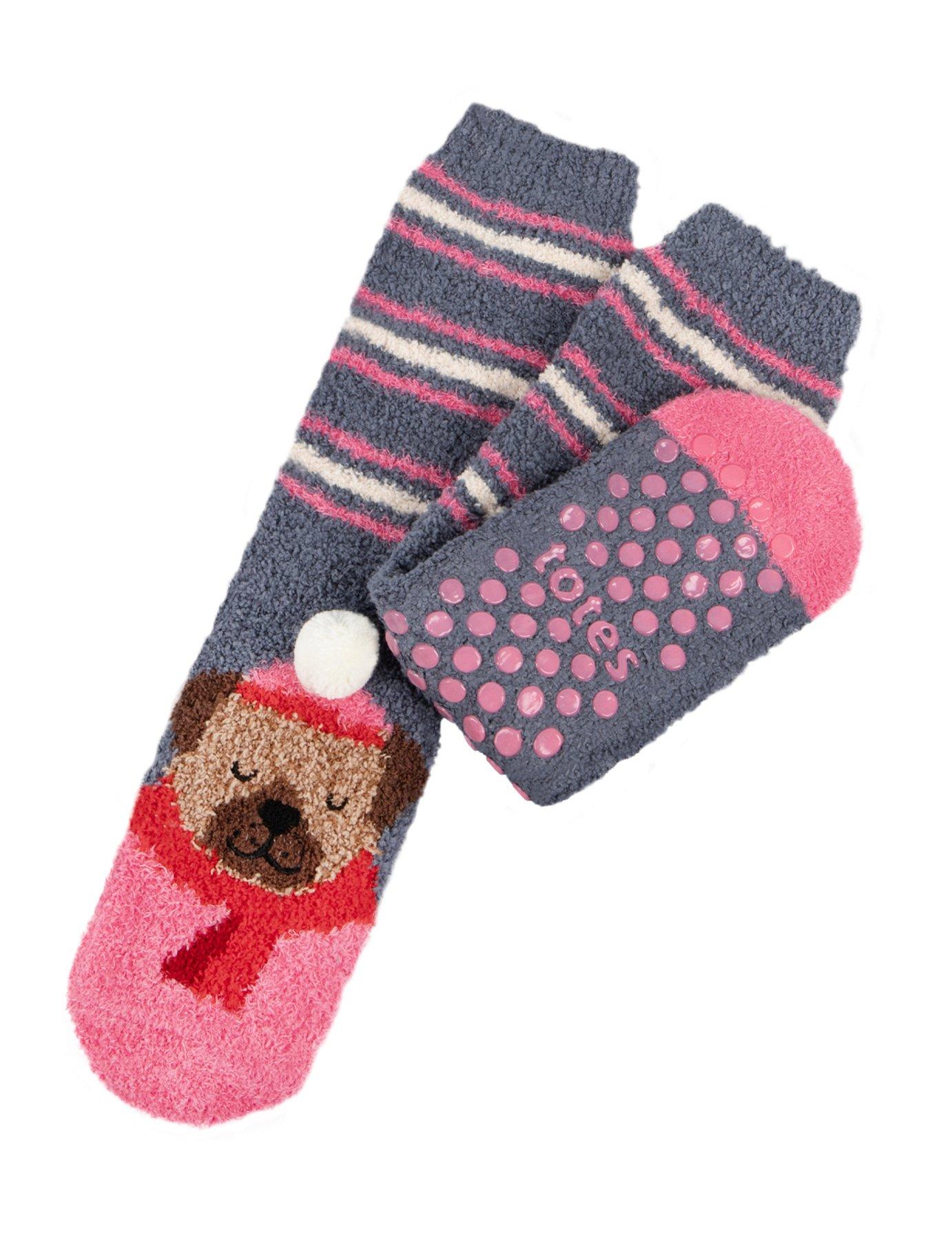 TOTES Toasties Ladies Novelty Super Soft Slipper Socks - Dog - Multi