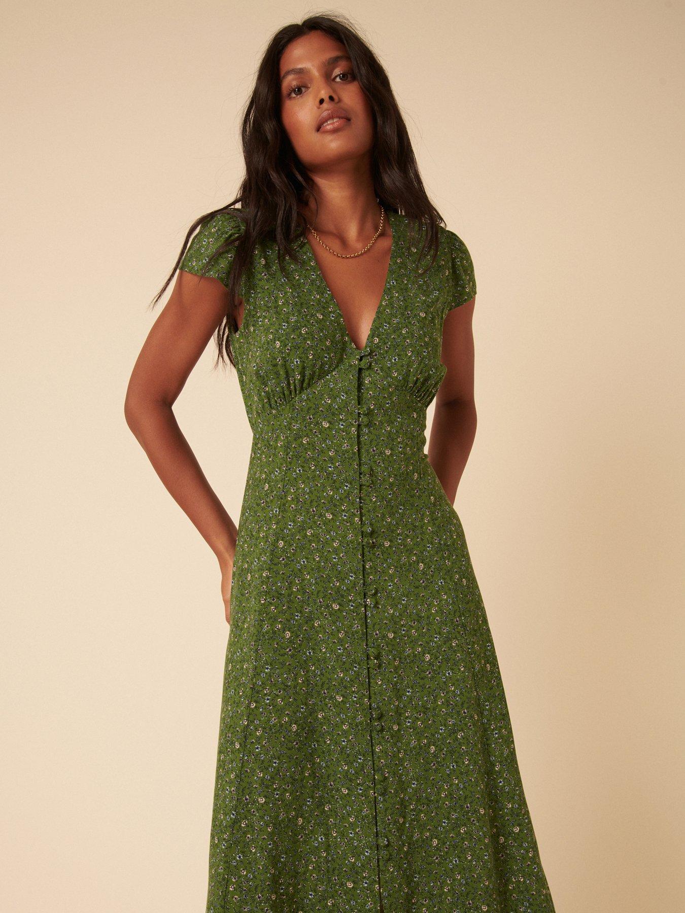 Nobodys Child Ditsy Floral Avery Midi Dress - Green