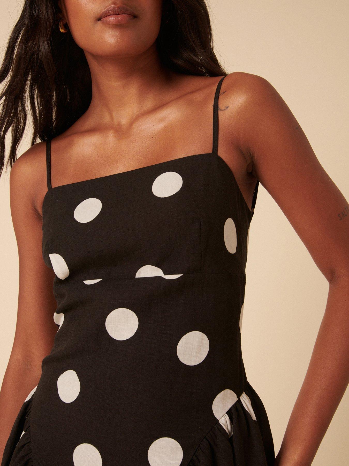 Image 5 of 5 of Nobodys Child Polka Dot Lupin Midi Dress - Black