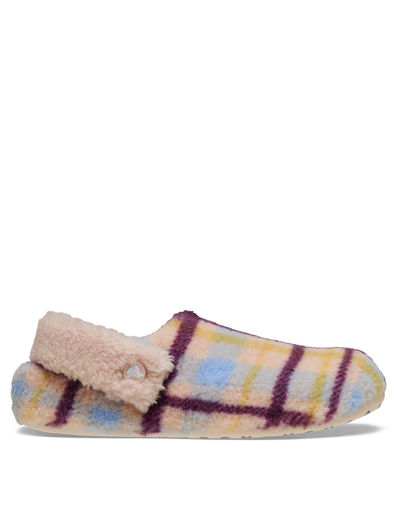 Image 1 of 6 of Crocs Classic Cozzzy Plaid Slippers - Pink