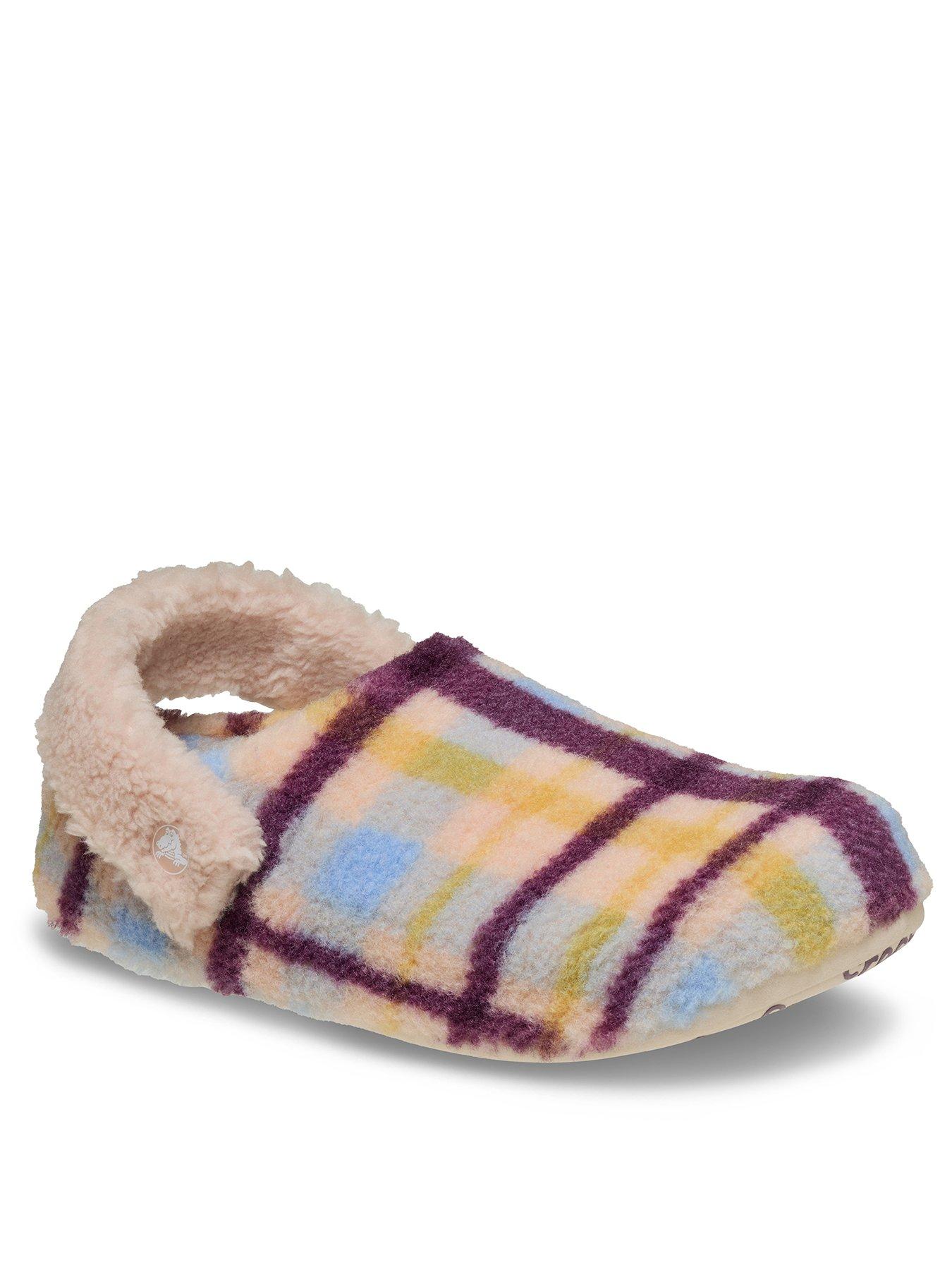 Image 2 of 6 of Crocs Classic Cozzzy Plaid Slippers - Pink