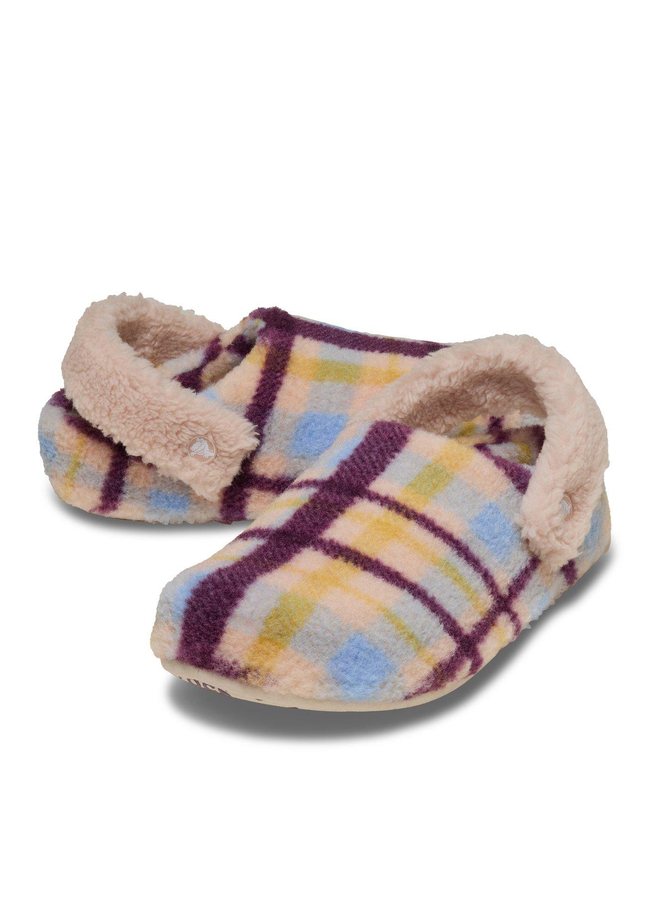 Image 6 of 6 of Crocs Classic Cozzzy Plaid Slippers - Pink