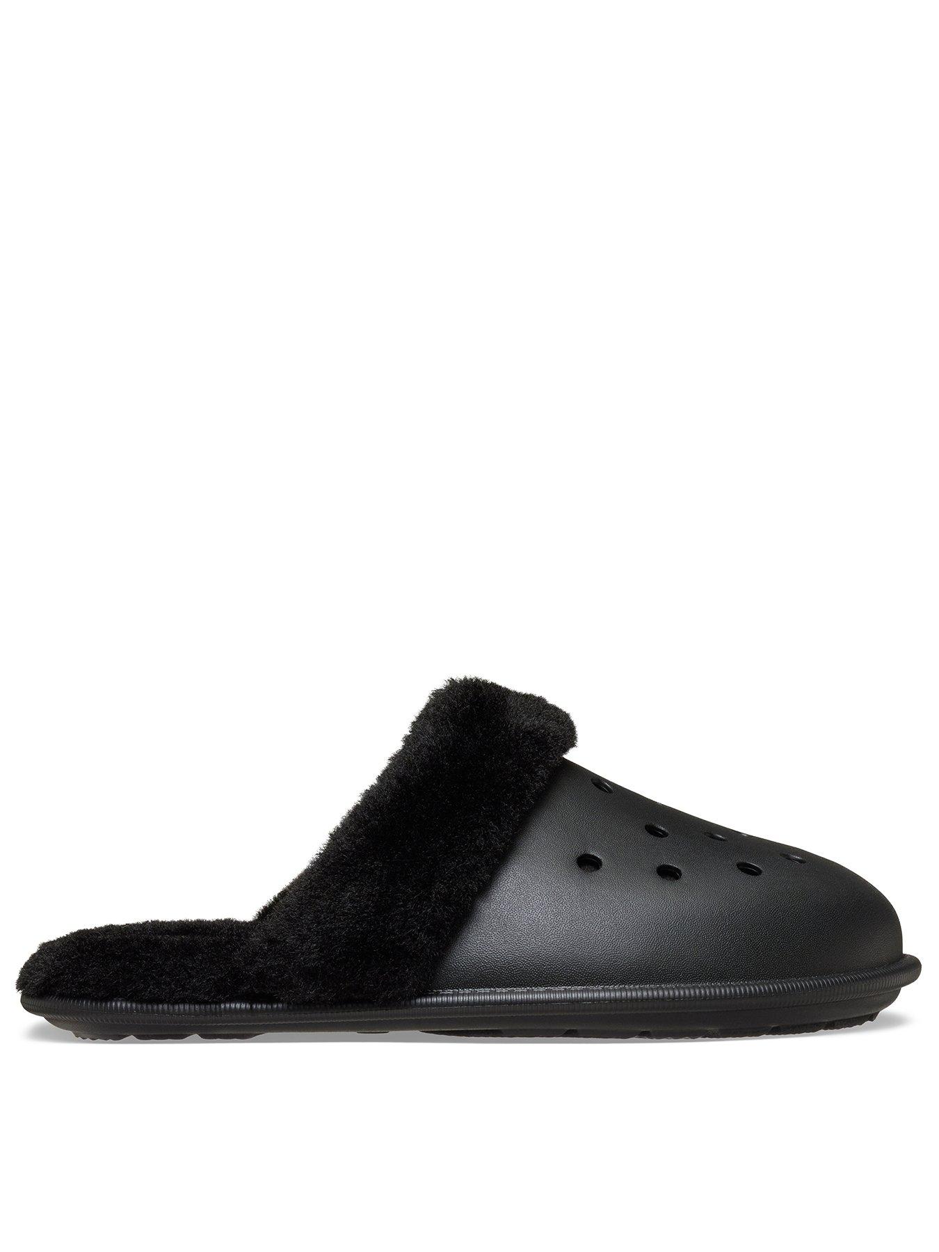 crocs-classic-fuzz-scuff-black