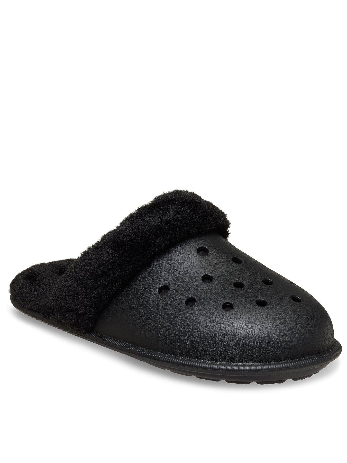 crocs-classic-fuzz-scuff-blackstillFront