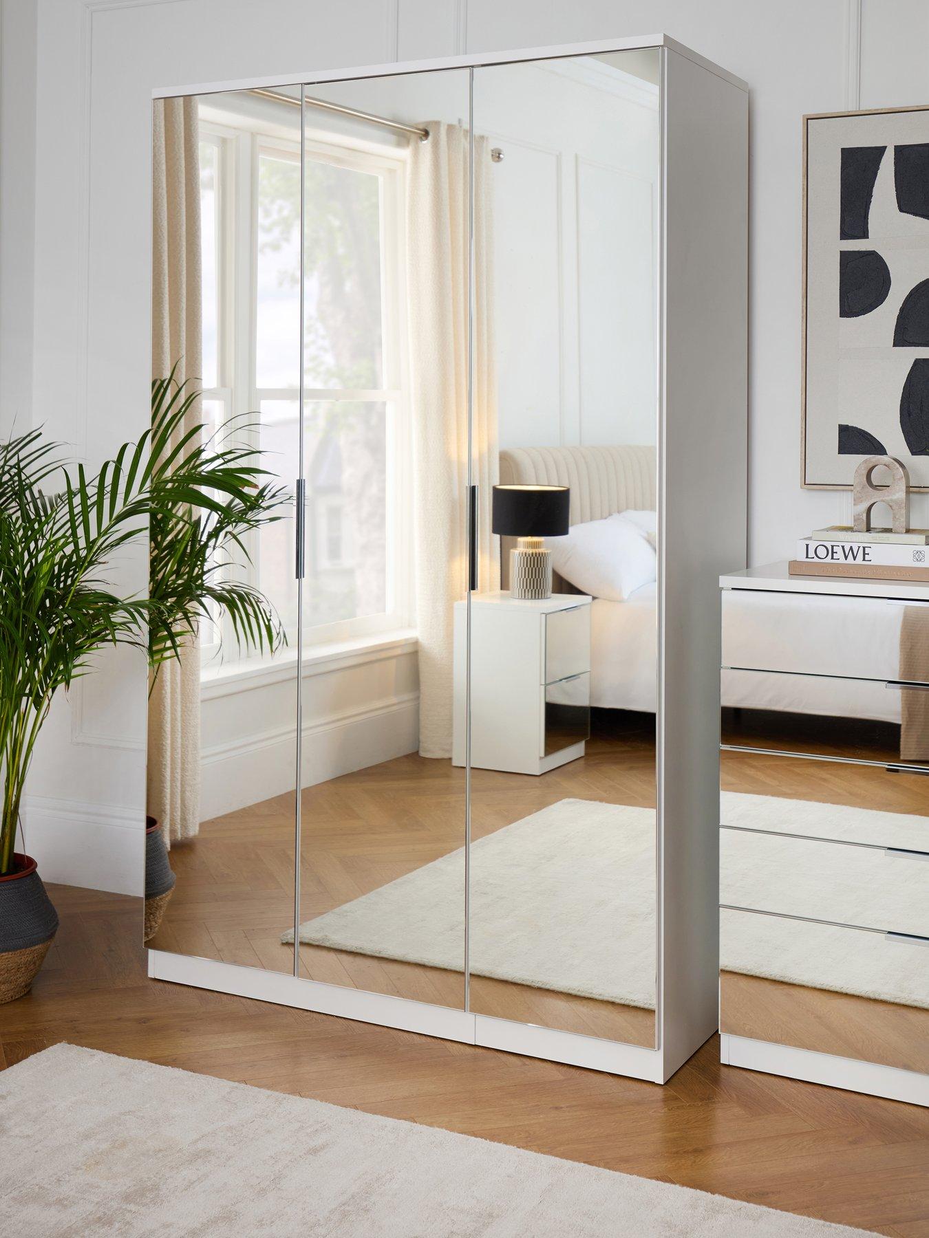 The Very Collection Palma 3 Door Mirrored Wardrobe - White - FSC® Certified
