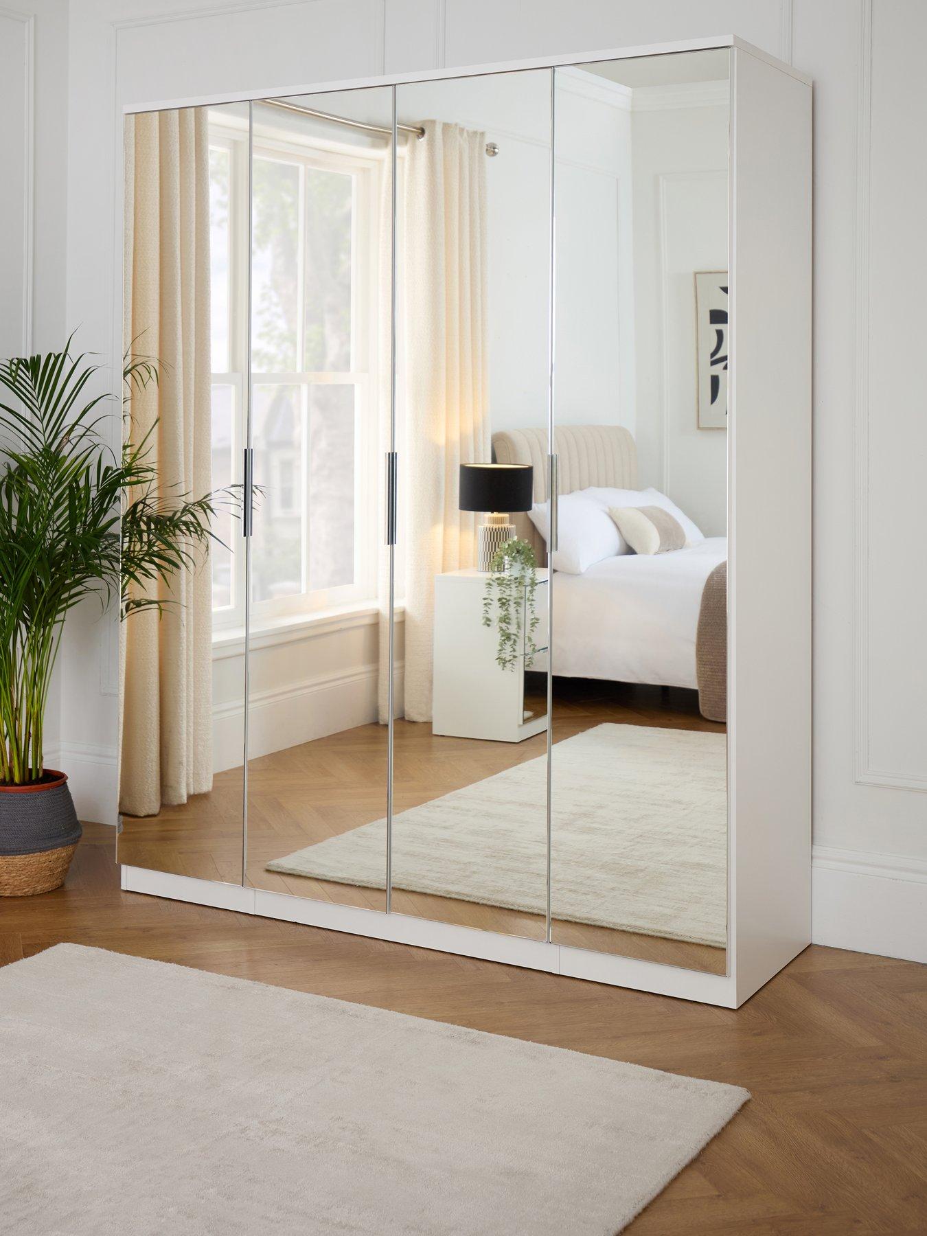 Image 1 of 7 of The Very Collection Palma&nbsp;4 Door Mirrored Wardrobe - White - FSC&reg; Certified