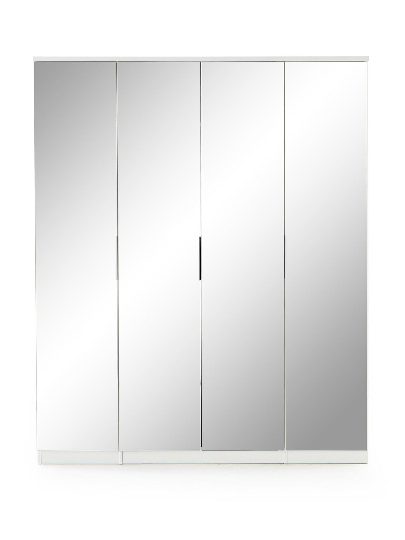 Image 2 of 7 of The Very Collection Palma&nbsp;4 Door Mirrored Wardrobe - White - FSC&reg; Certified