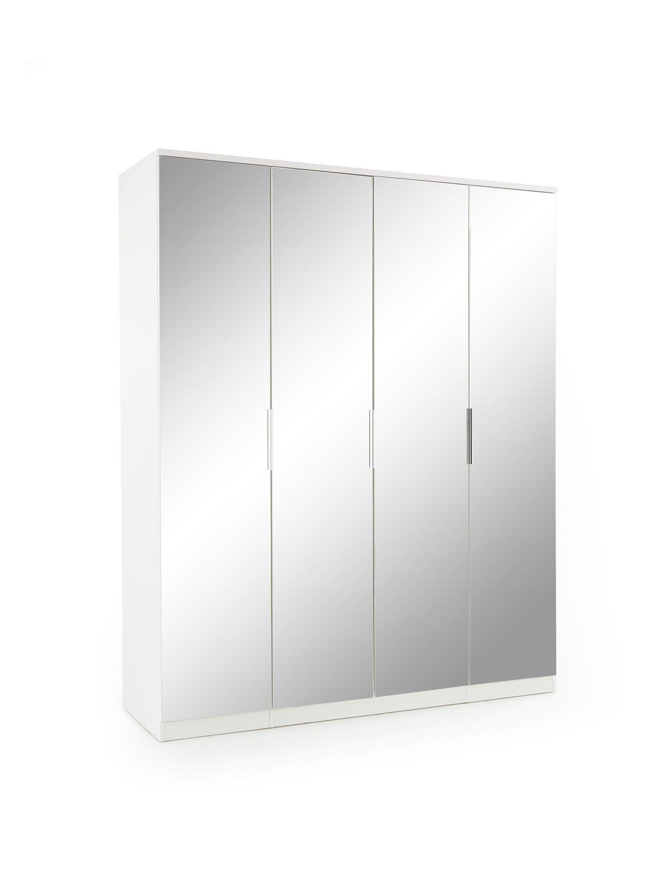 Image 3 of 7 of The Very Collection Palma&nbsp;4 Door Mirrored Wardrobe - White - FSC&reg; Certified