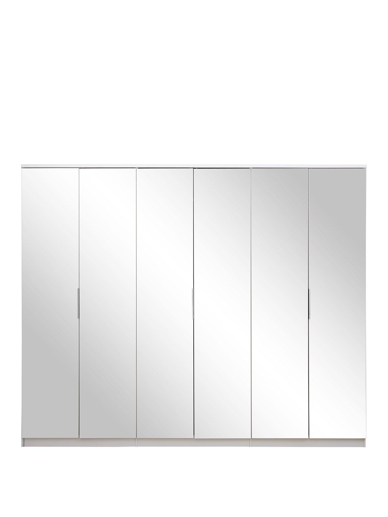 the-very-collection-palmanbsp6-door-mirrored-wardrobe-whitestillFront