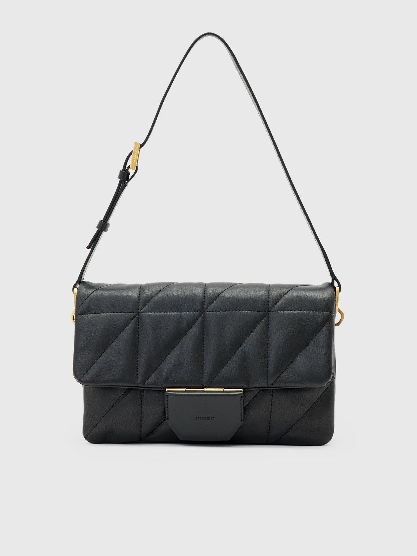 AllSaints Ondine Leather Quilted Shoulder Bag - Black