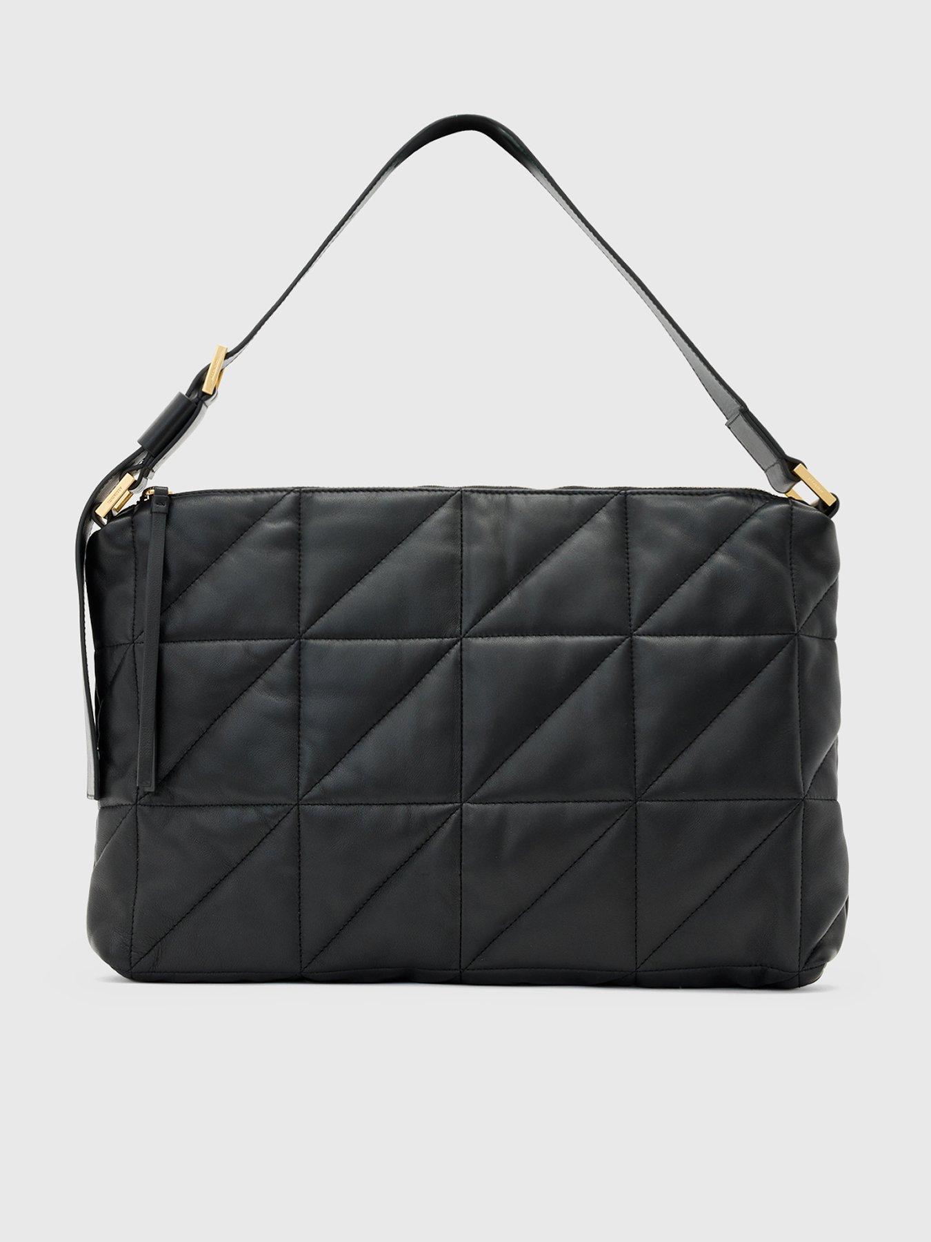 AllSaints Edbury Leather Quilt Shoulder Bag - Black