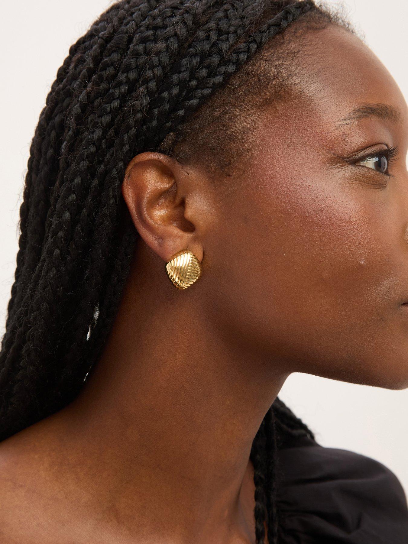 Jon Richard Jon Richard Gold Plated Ridge Square Clip Earrings | Very ...