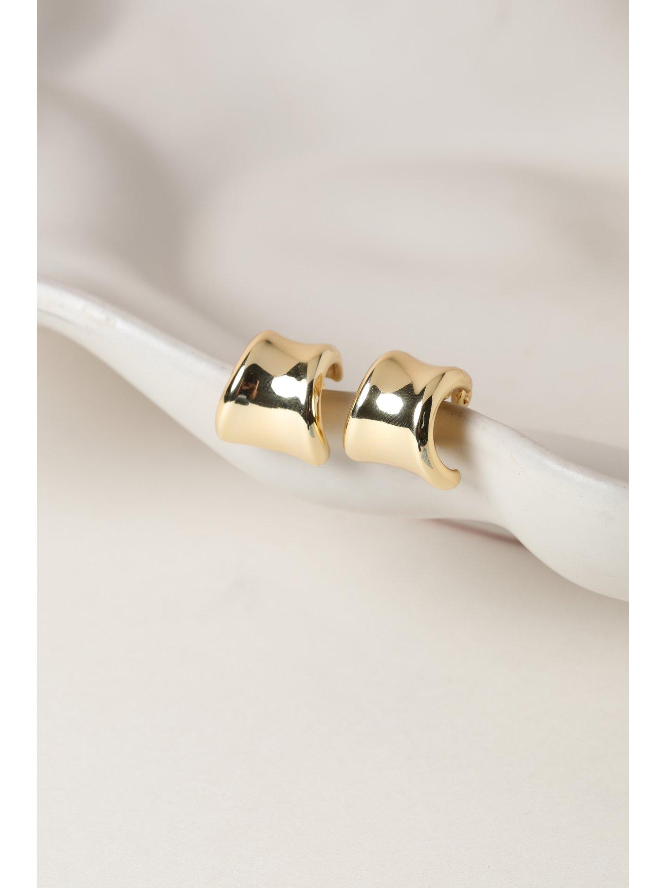 Image 2 of 2 of Jon Richard Gold Plated Polished Curved Clip Earrings