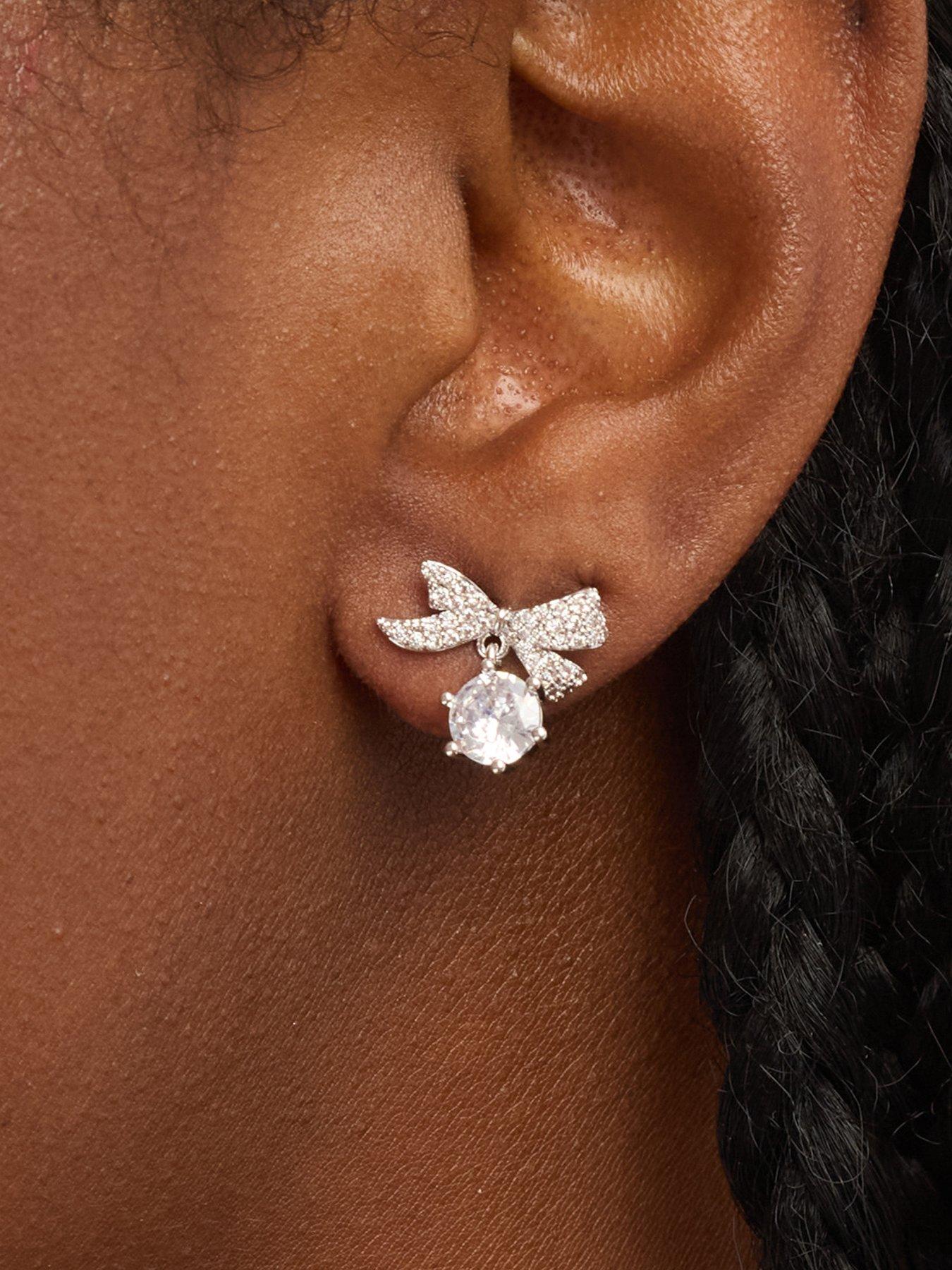 jon-richard-rhodium-plated-and-pave-mini-bow-earringsstillFront