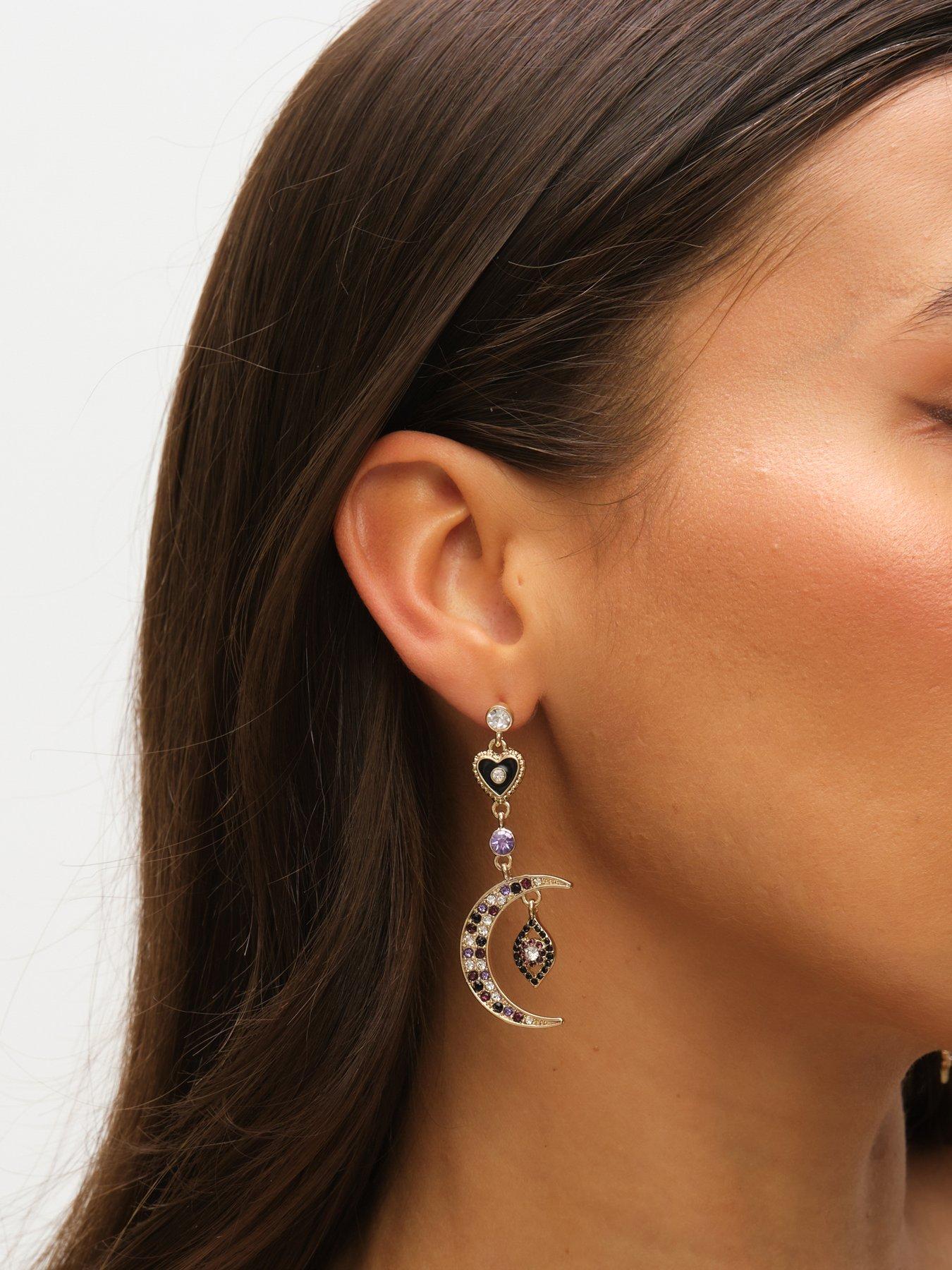 mood-gold-amp-multi-colour-crystal-mismatch-celestial-earringsnbspback