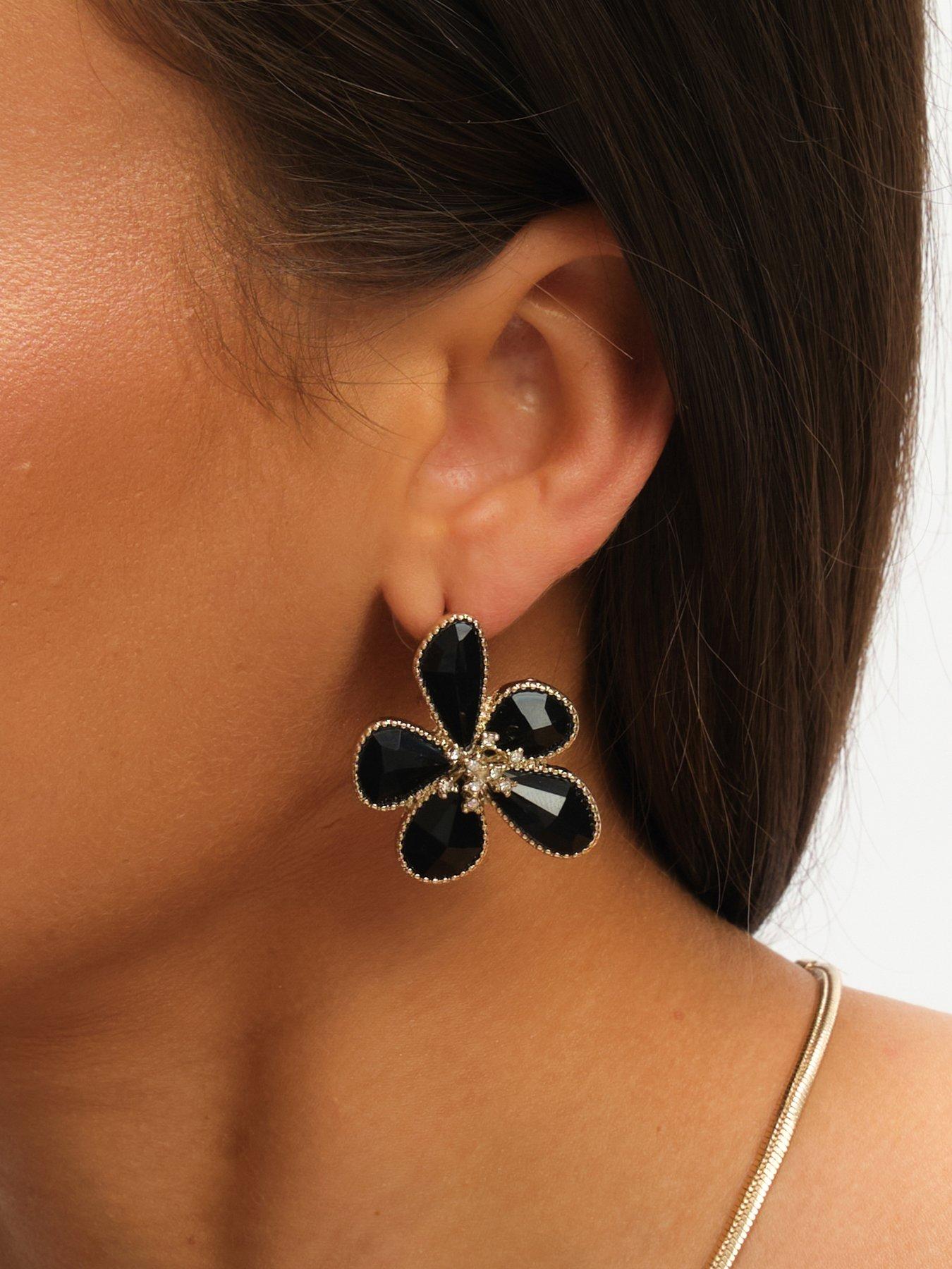 mood-mood-gold-jet-glass-facet-flower-stud-earringsback