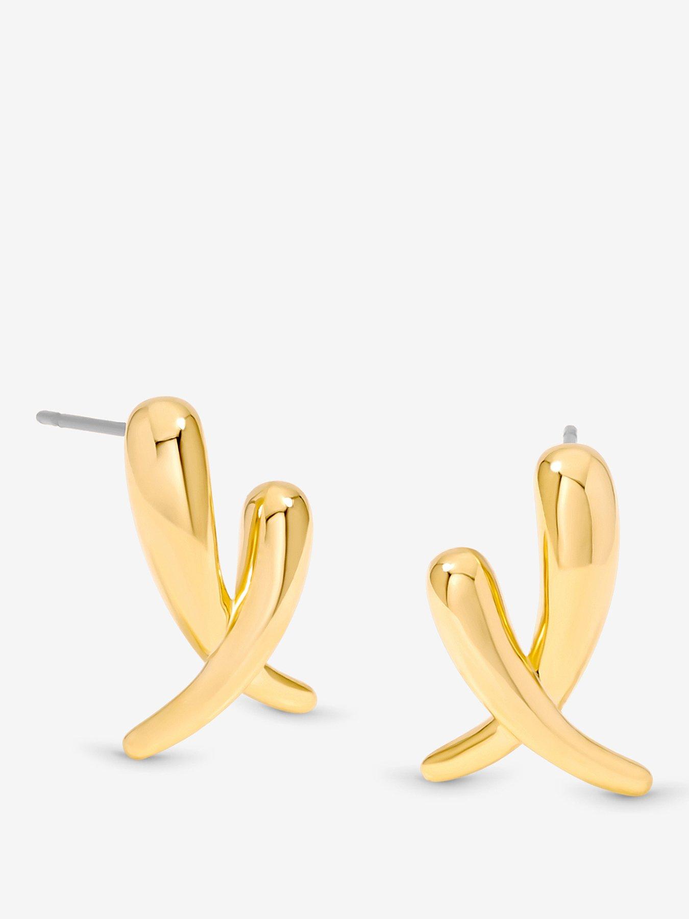 Jon Richard Jon Richard Gold Plated Polished Kiss Earrings