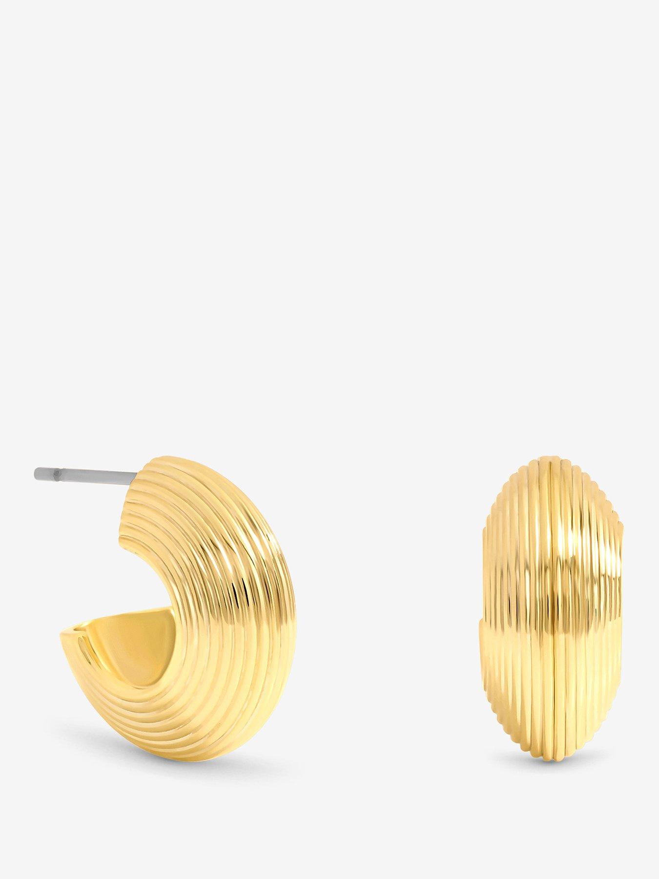 Jon Richard Jon Richard Ribbed Hoop Earrings