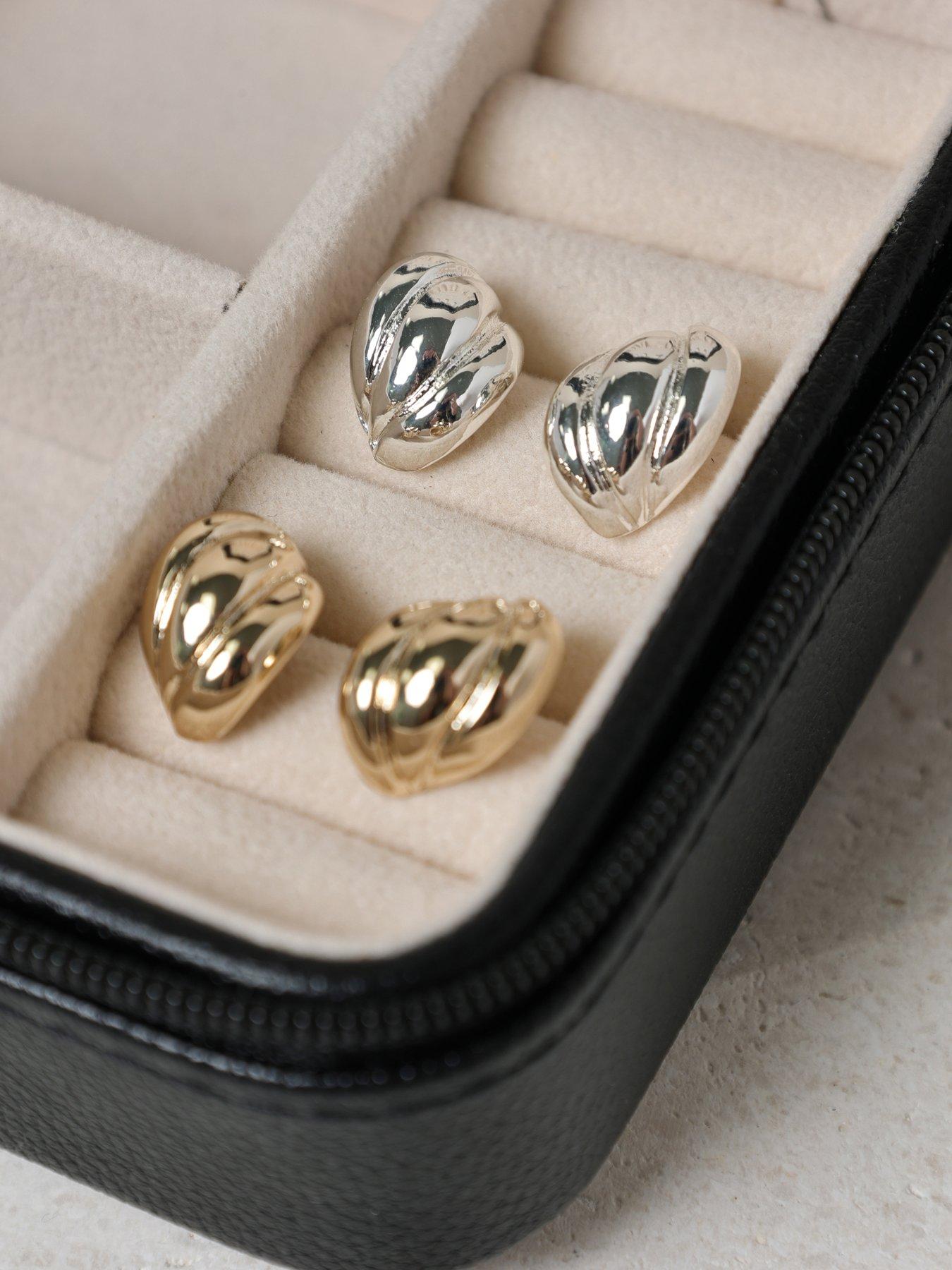 Image 3 of 3 of Jon Richard Silver Plated Mini Ribbed Stud Earrings