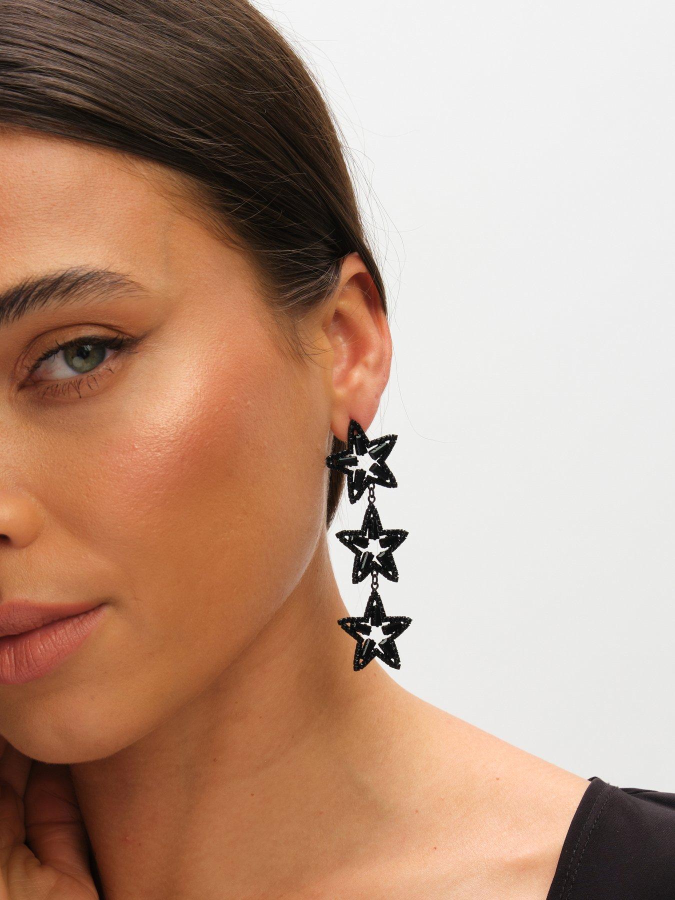 mood-jet-crystal-triple-star-statement-drop-earringsback