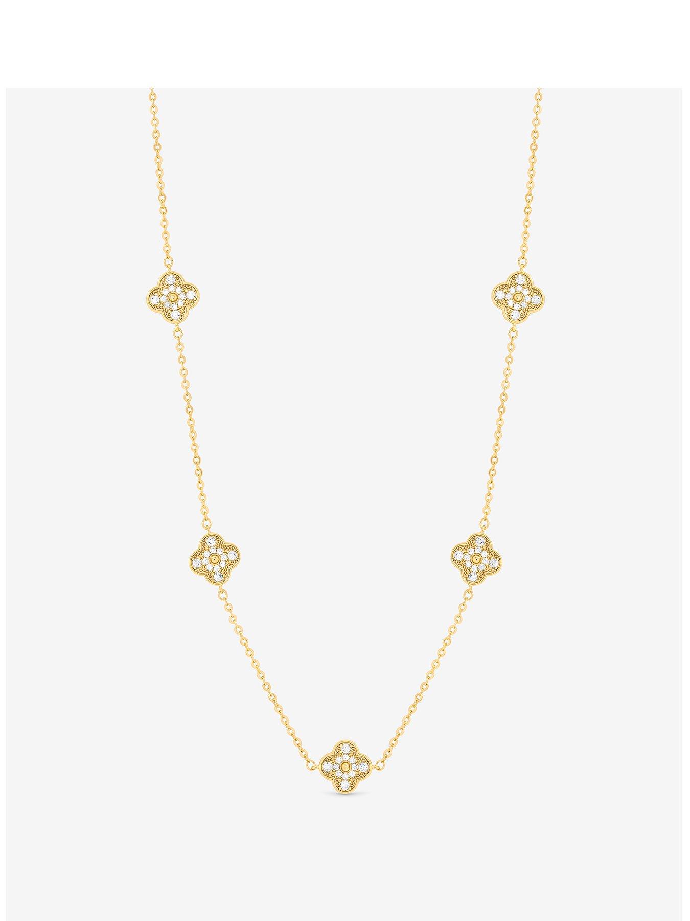 jon-richard-gold-plated-pave-clover-necklace