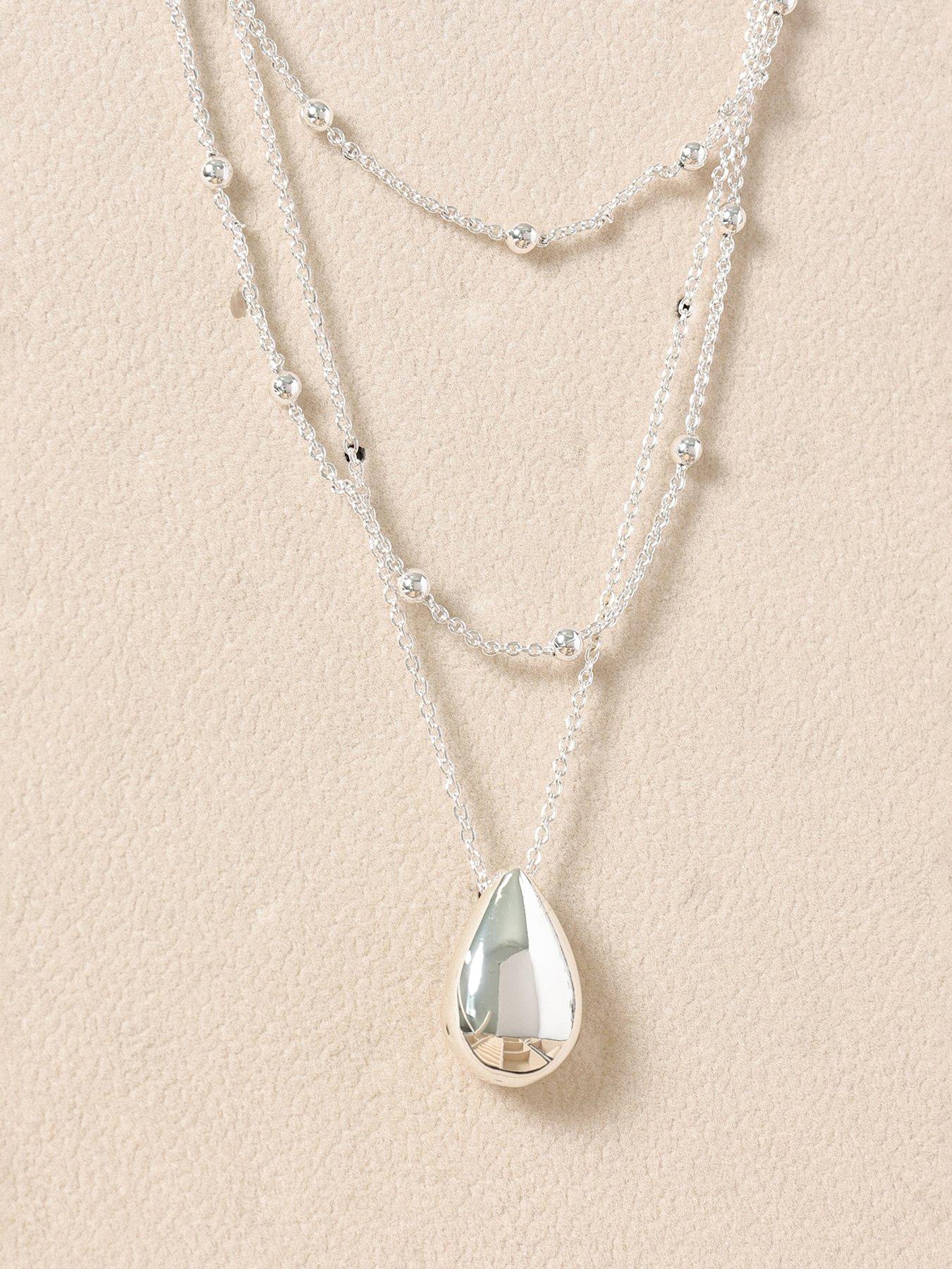 Mood Mood Silver Polished Triple Row Sculpted Nugget Pendant