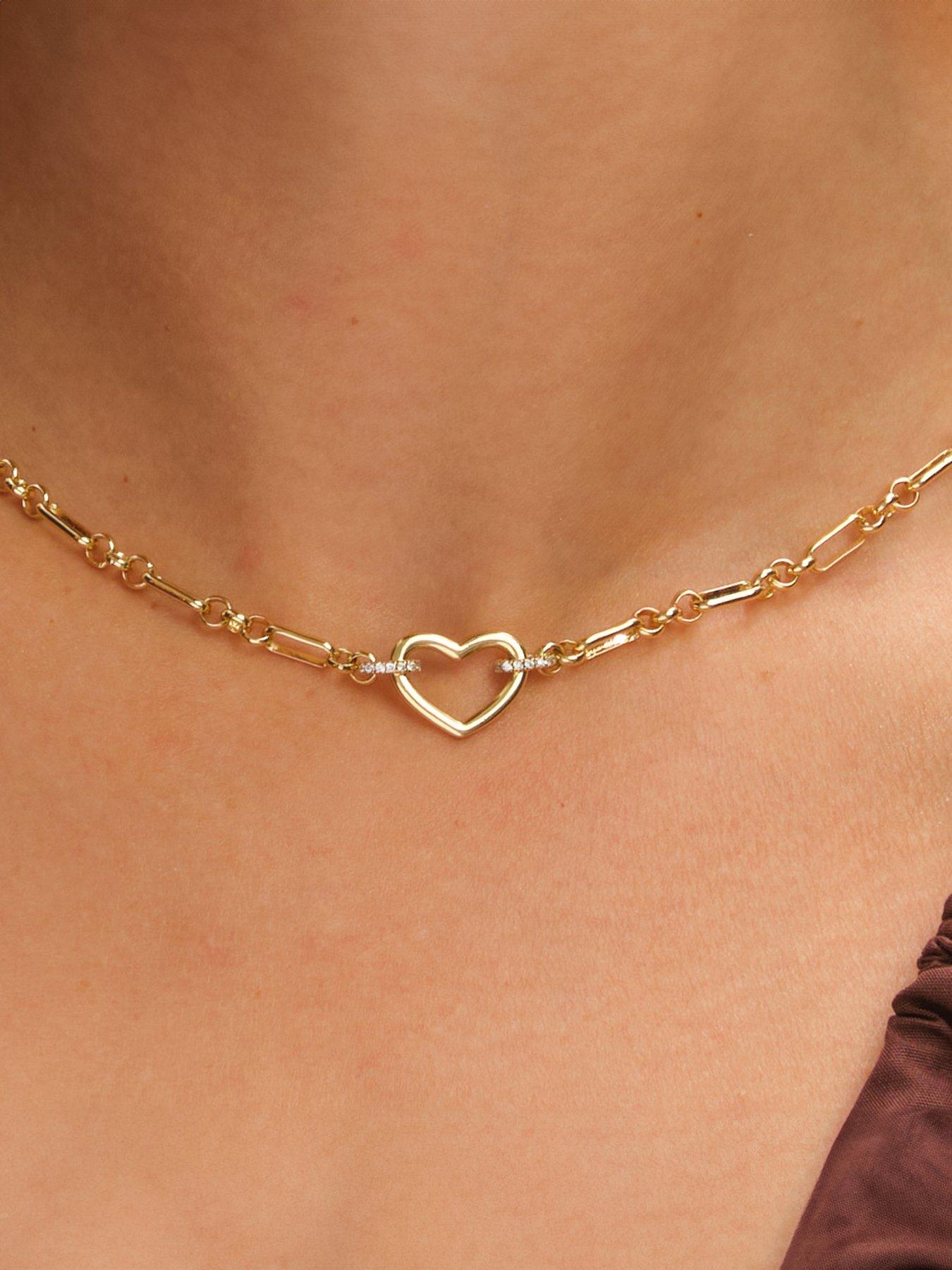 inicio-14k-gold-plated-and-pave-heart-chain-necklacestillFront