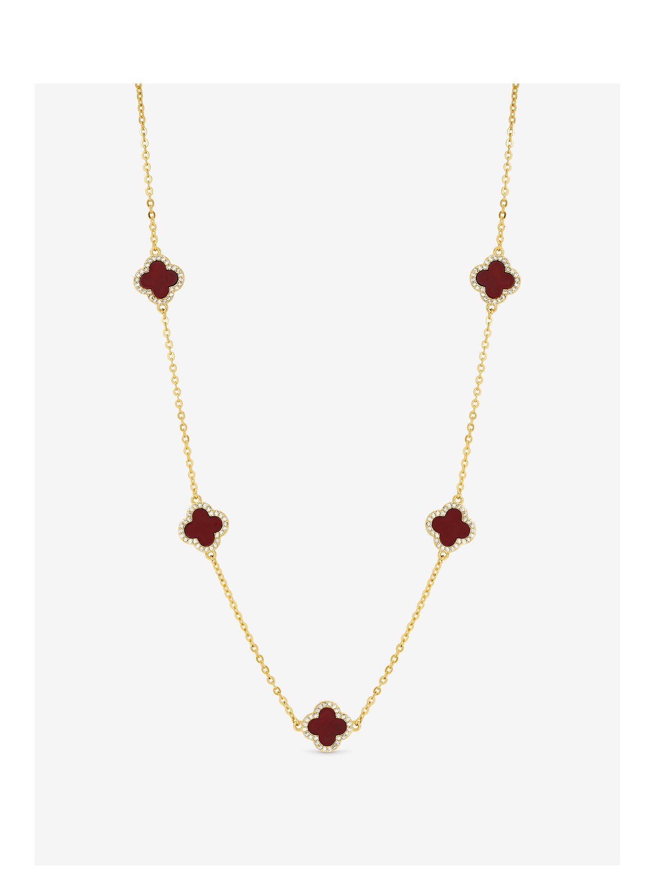 jon-richard-jon-richard-gold-plated-carnelian-station-clover-necklace