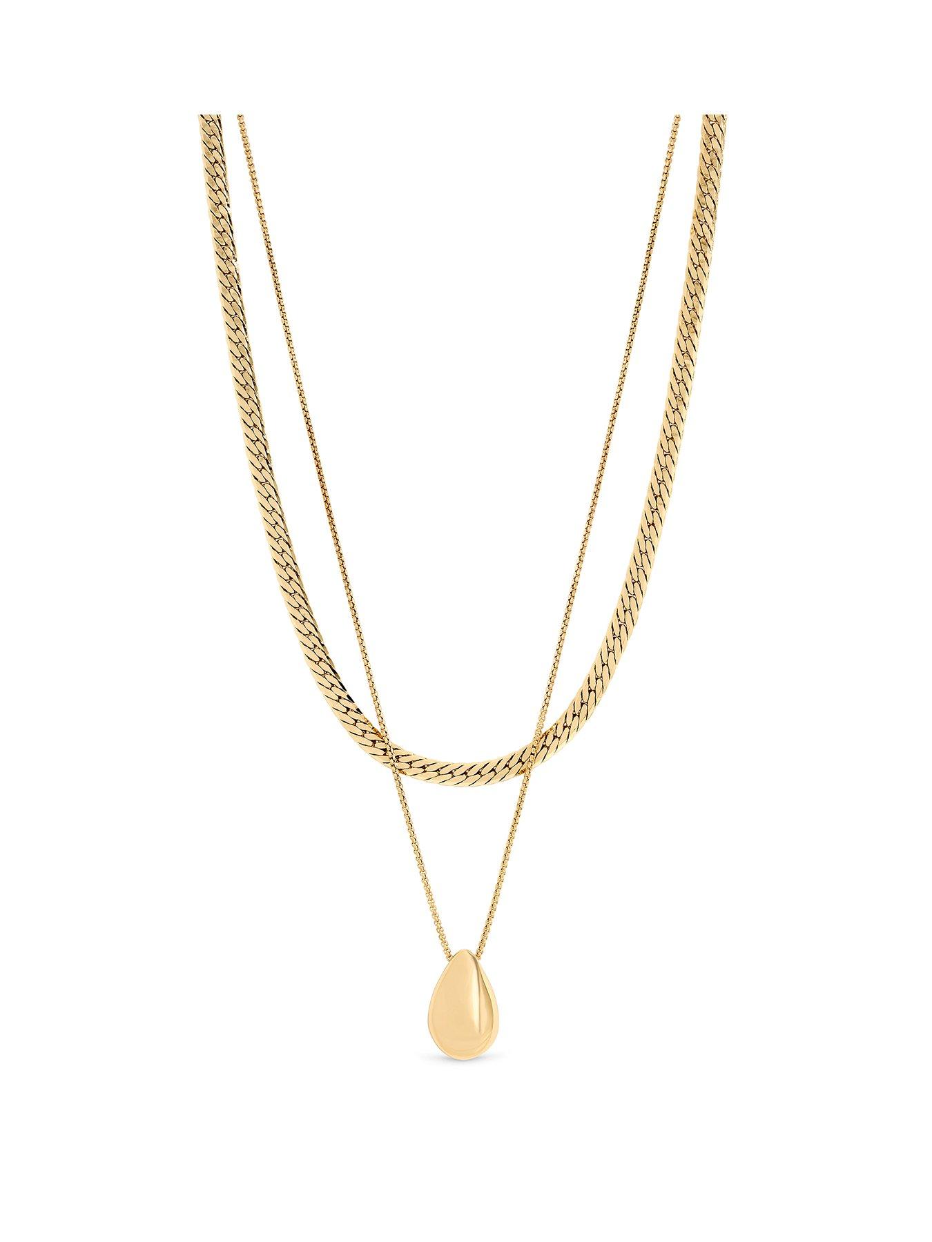 Image 1 of 2 of Mood Gold Polished Triple Row Sculpted Nugget Pendant