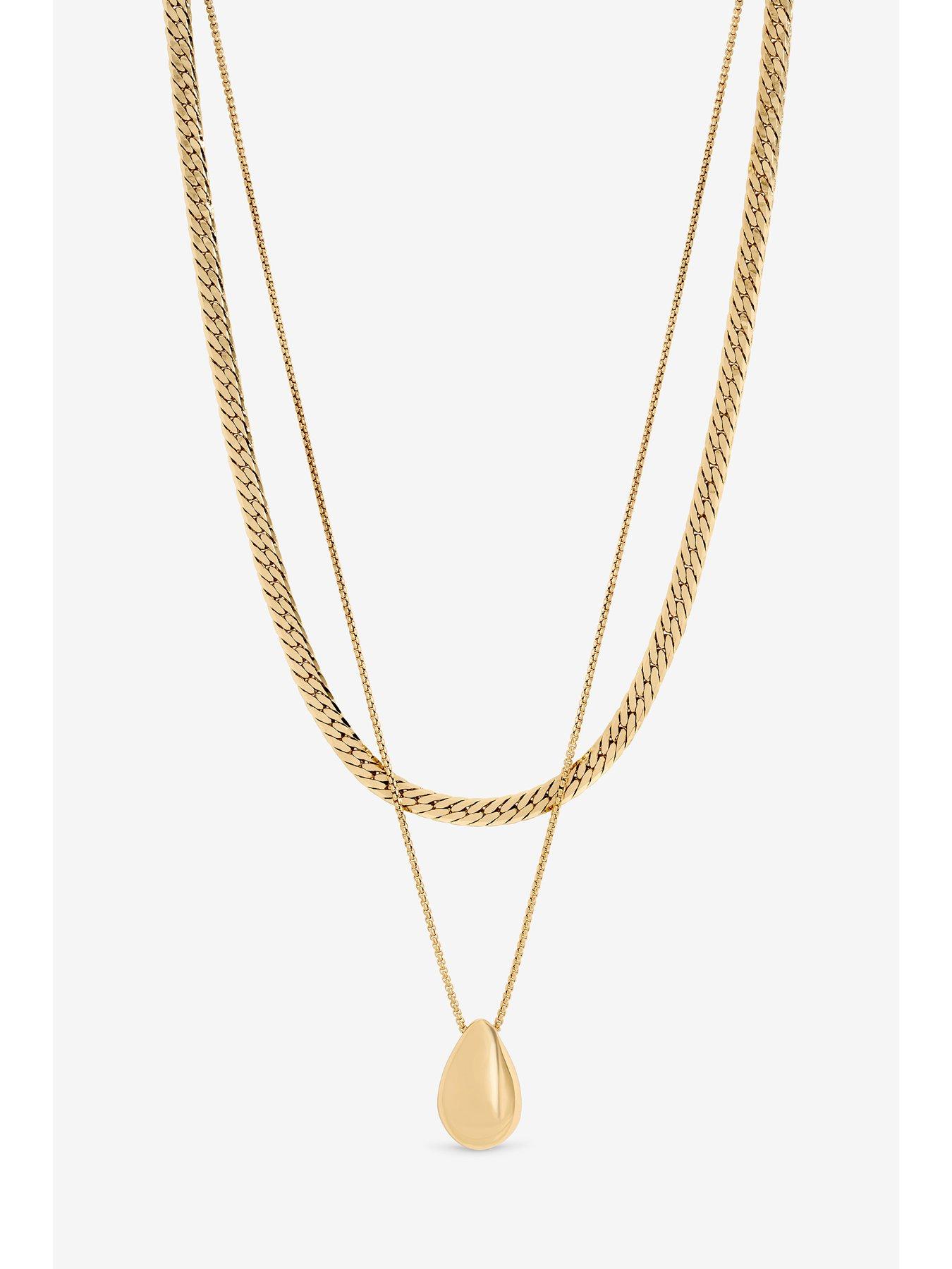 Image 2 of 2 of Mood Gold Polished Triple Row Sculpted Nugget Pendant