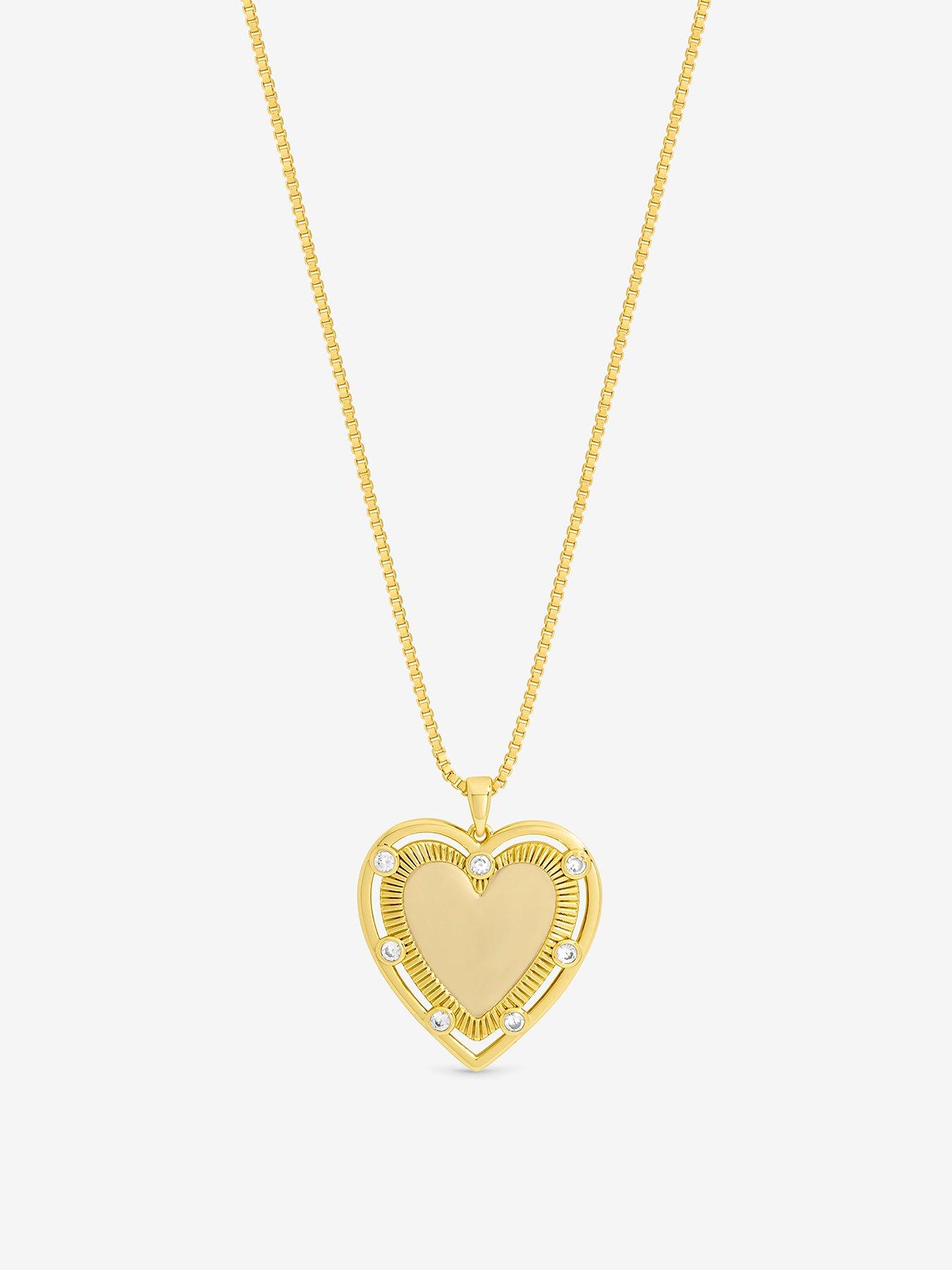 Inicio 14K Gold Plated Textured Heart Charm Pendant