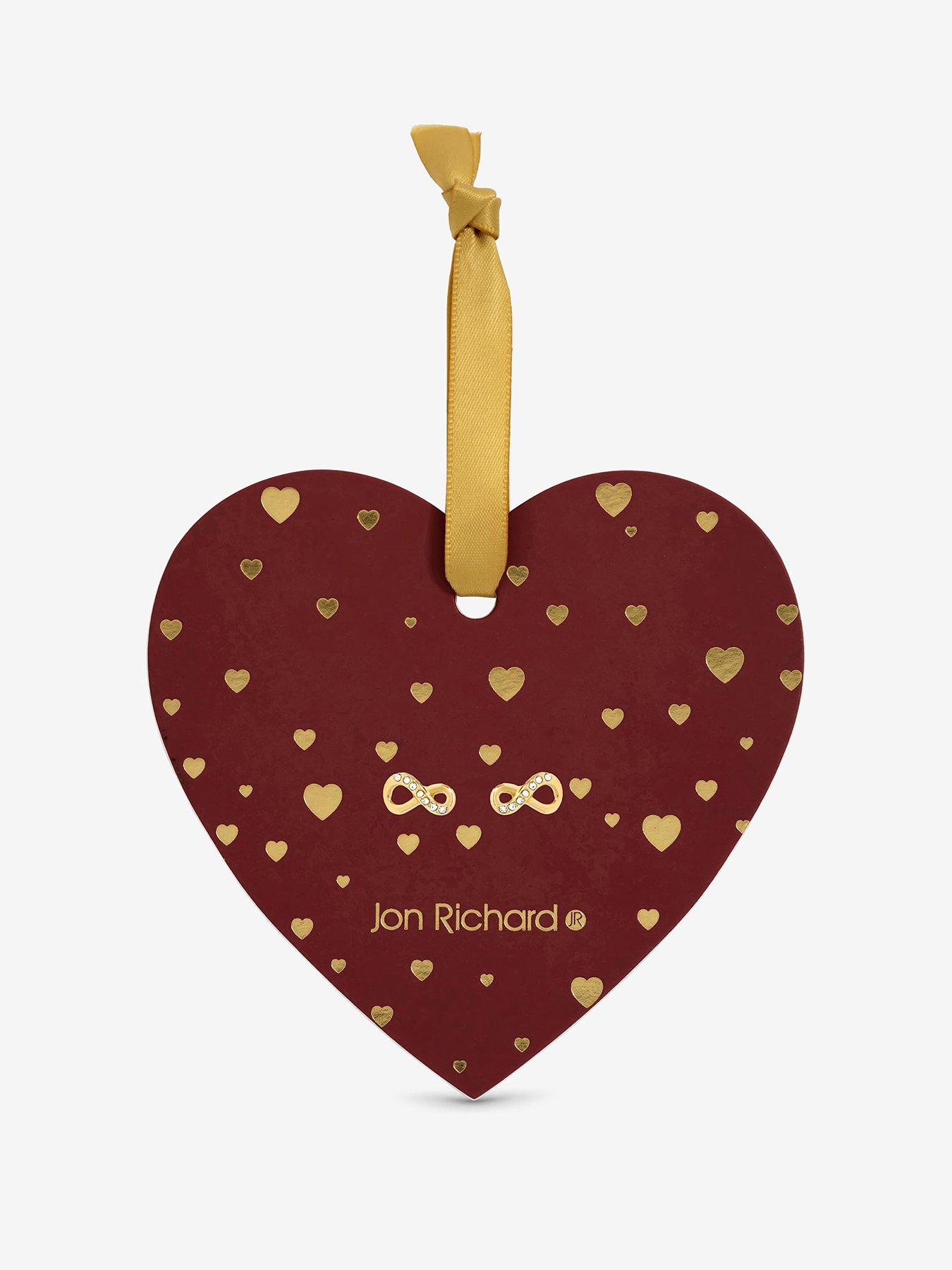 Jon Richard Jon Richard 18K Gold Plated Pave Infinity Earrings - Hanging Heart