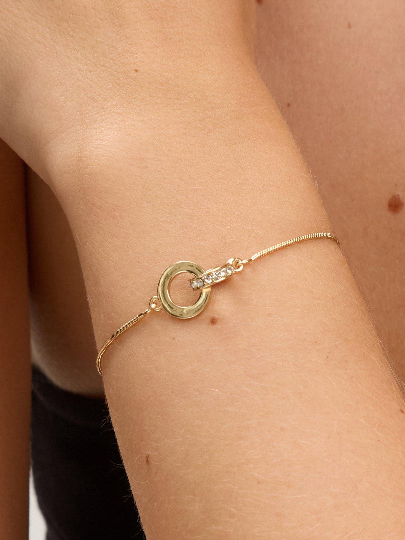 Image 2 of 5 of Jon Richard Jon Richard Gold Plated and Crystal Circle Link Trio Set - Gift Box