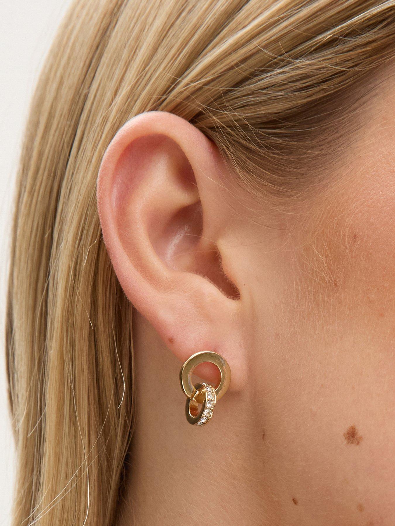 Image 4 of 5 of Jon Richard Jon Richard Gold Plated and Crystal Circle Link Trio Set - Gift Box