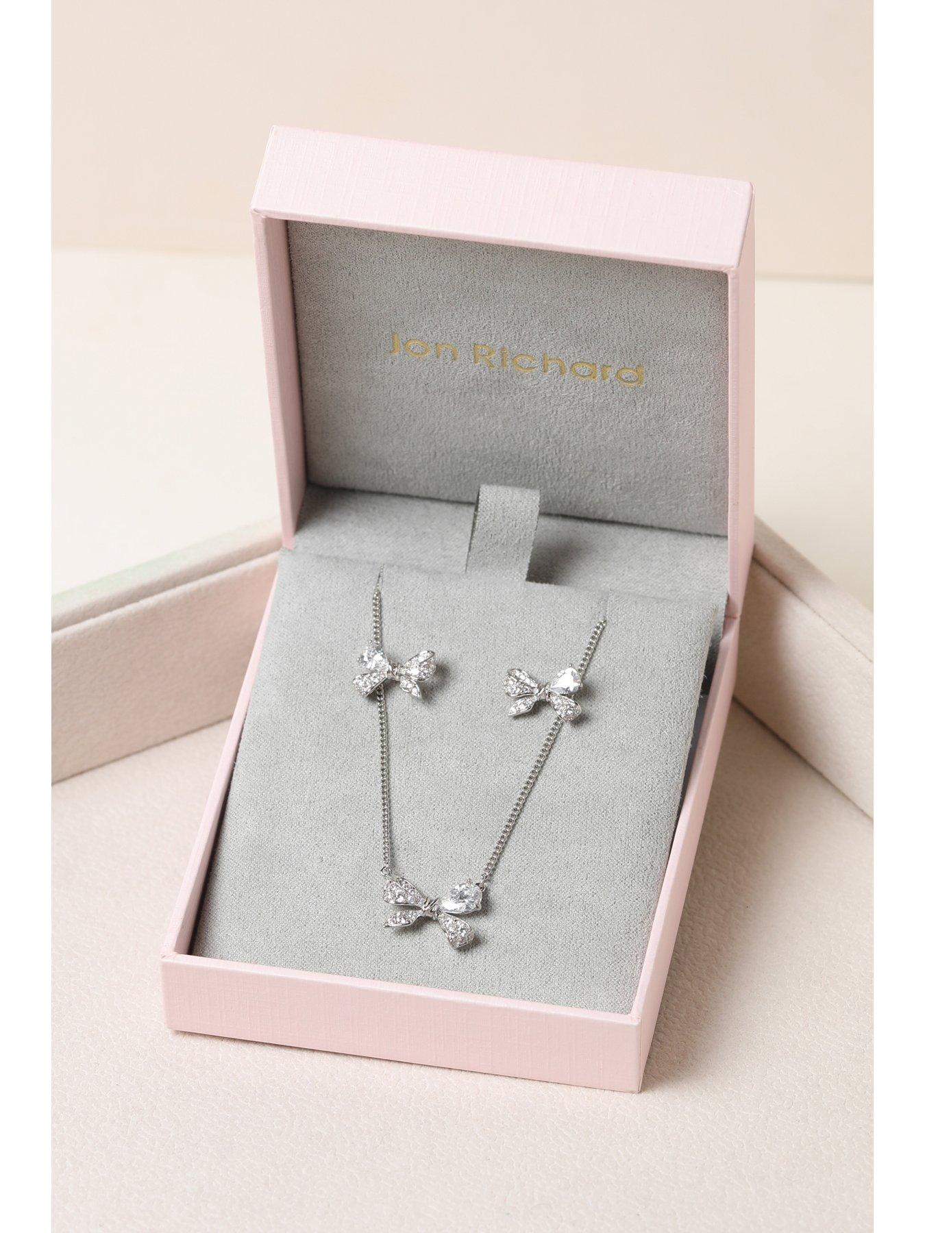 Image 4 of 5 of Jon Richard Rhodium Plated Bow Box Set - Gift Box