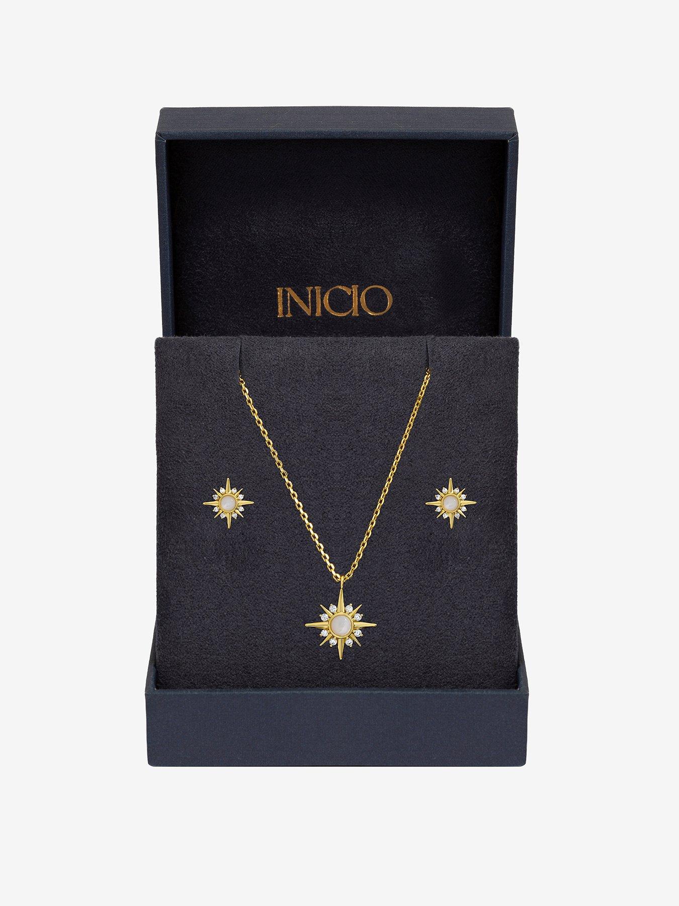 Inicio 14K Gold Plated Cubic Zirconia Star Set - Gift Box