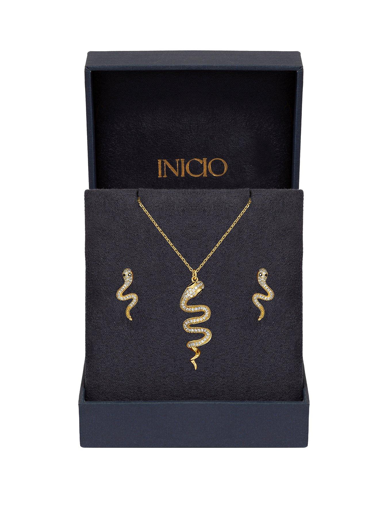 Inicio Inicio 14K Gold Plated and Cubic Zirconia Snake Set - Gift Box