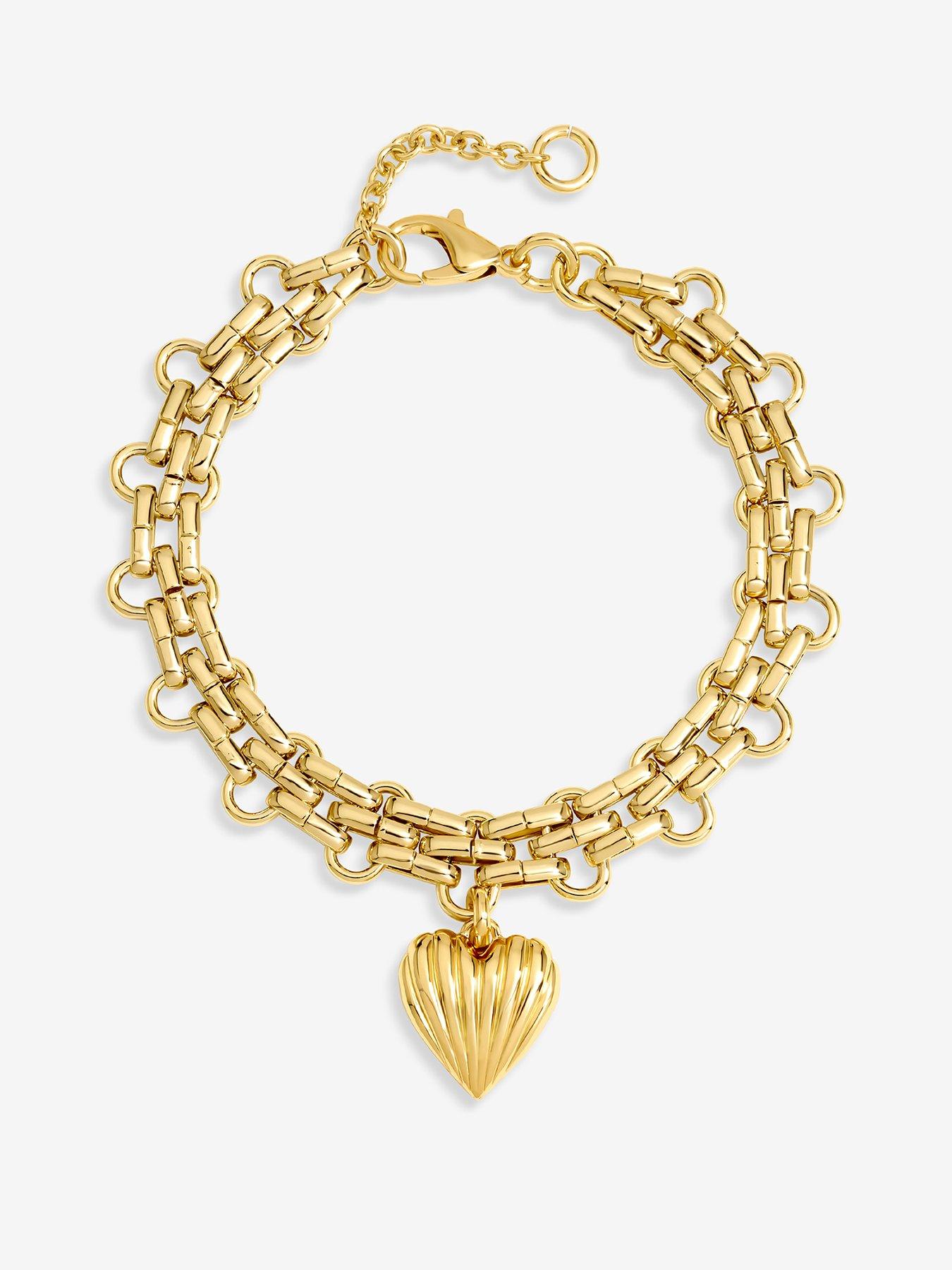 Image 1 of 2 of Mood Gold Ridged Heart Bracelet&nbsp;