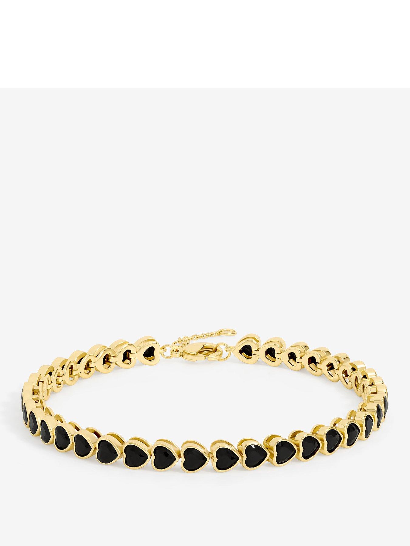 Inicio 14K Gold Plated and Jet Crystal Tennis Bracelet - Gold/Black