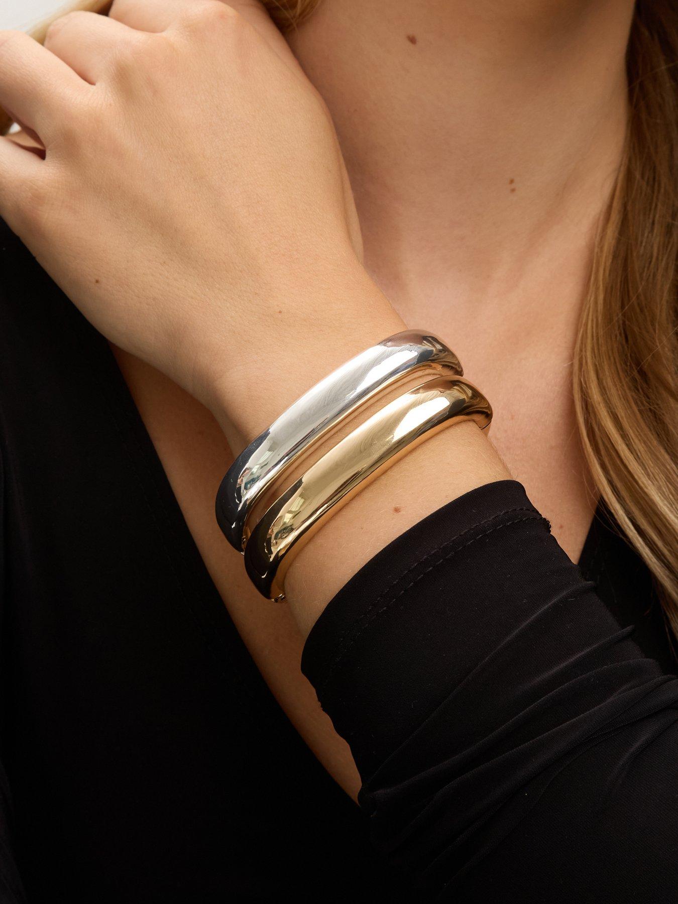 jon-richard-silver-plated-polished-rectangular-banglestillFront