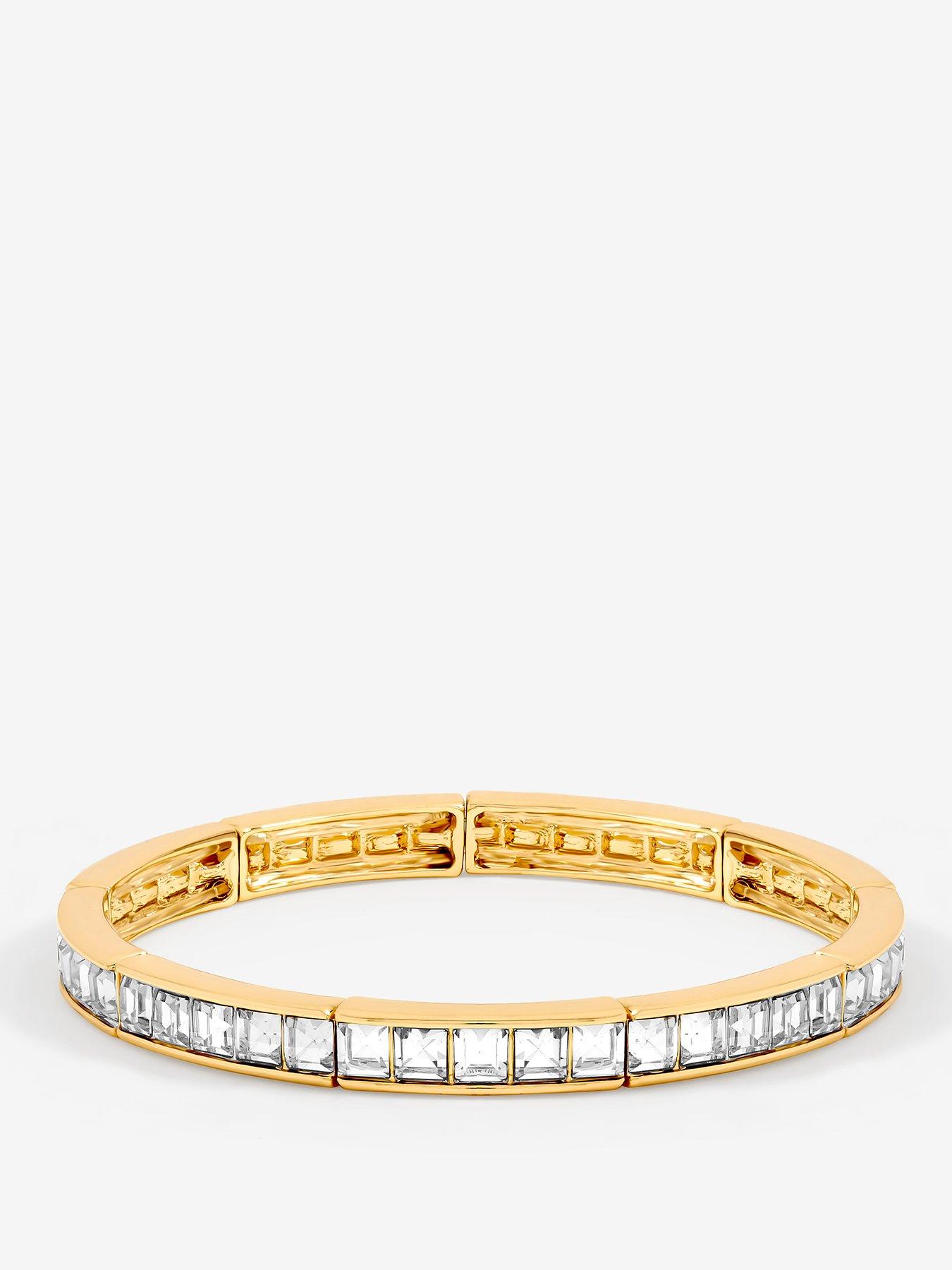 Jon Richard Gold Plated and Cubic Zirconia Stretch Bracelet