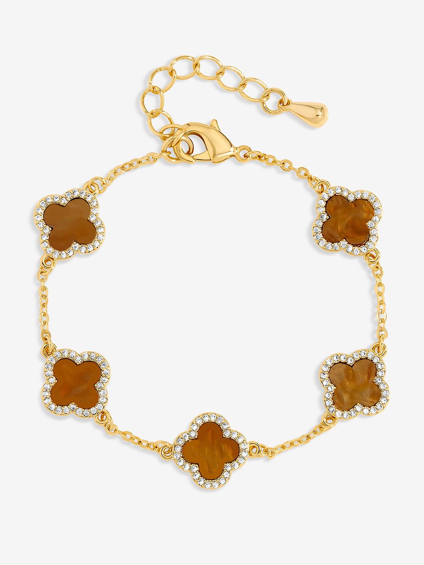 jon-richard-gold-plated-tigers-eye-clover-bracelet